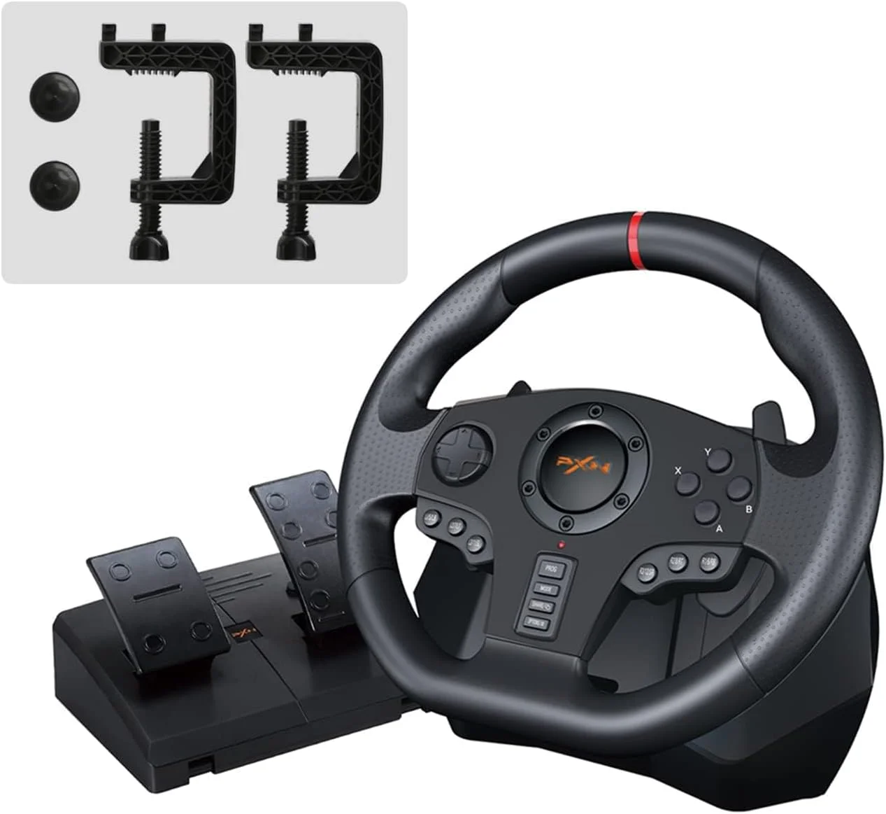 فرمان بازی PXN V900 - فرمان مسابقه بازی، فرمان رانندگی، استفاده شده - در حد نو Volante PC فرمان مسابقه 270/900 درجه با پدال برای PS3 PS4