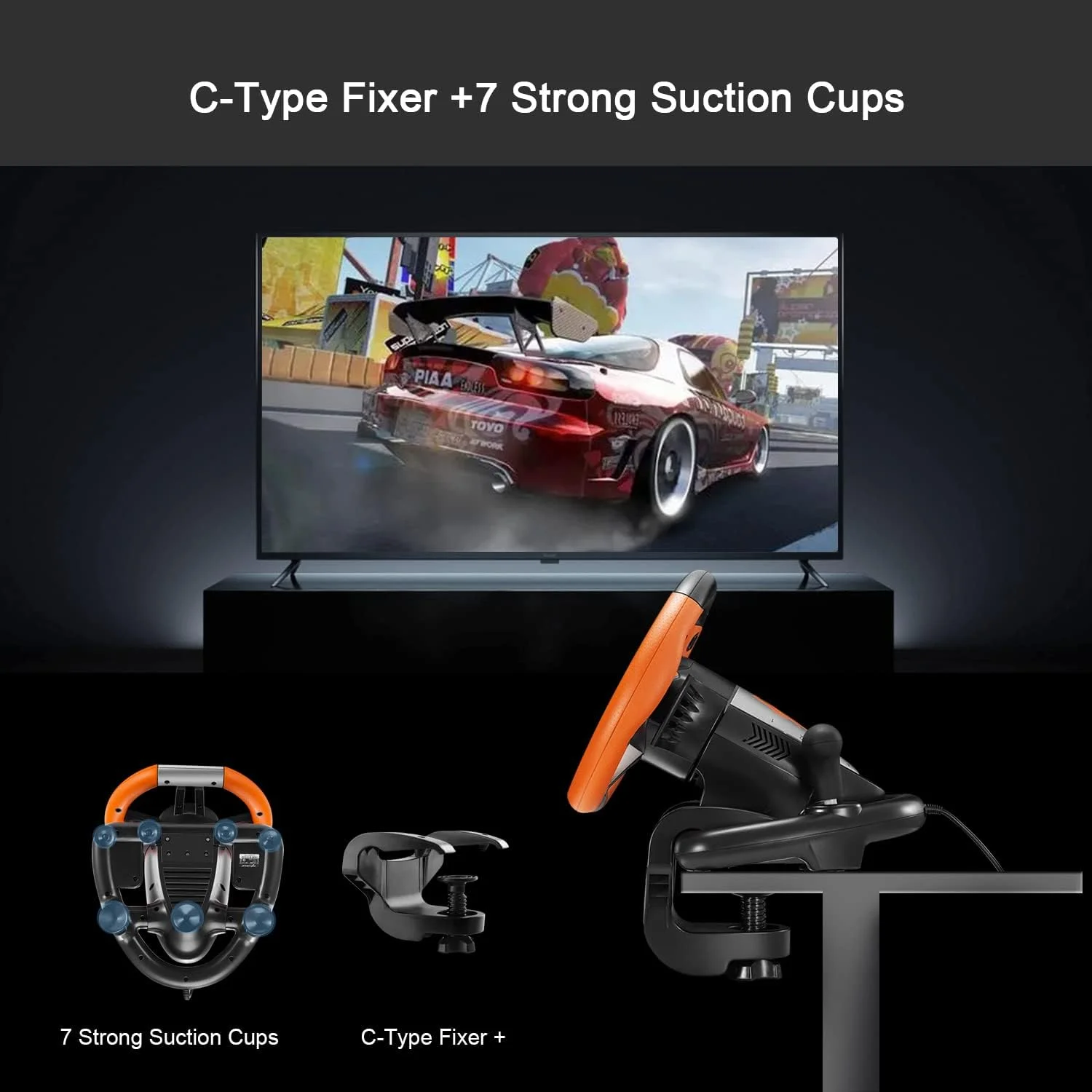فرمان بازی مسابقه ای PXNV3IIK، فرمان بازی 180 درجه USB جهانی با پدال برای ویندوز PC، PS3، PS4، Xbox One، Xbox Series S/X، Nintendo Switch (نارنجی) فرمان بازی مسابقه ای PXNV3IIK، فرمان بازی 180 درجه USB جهانی با پدال برای ویندوز PC، PS3، PS4، Xbox One، Xbox Series S/X، Nintendo Switch (نارنجی)