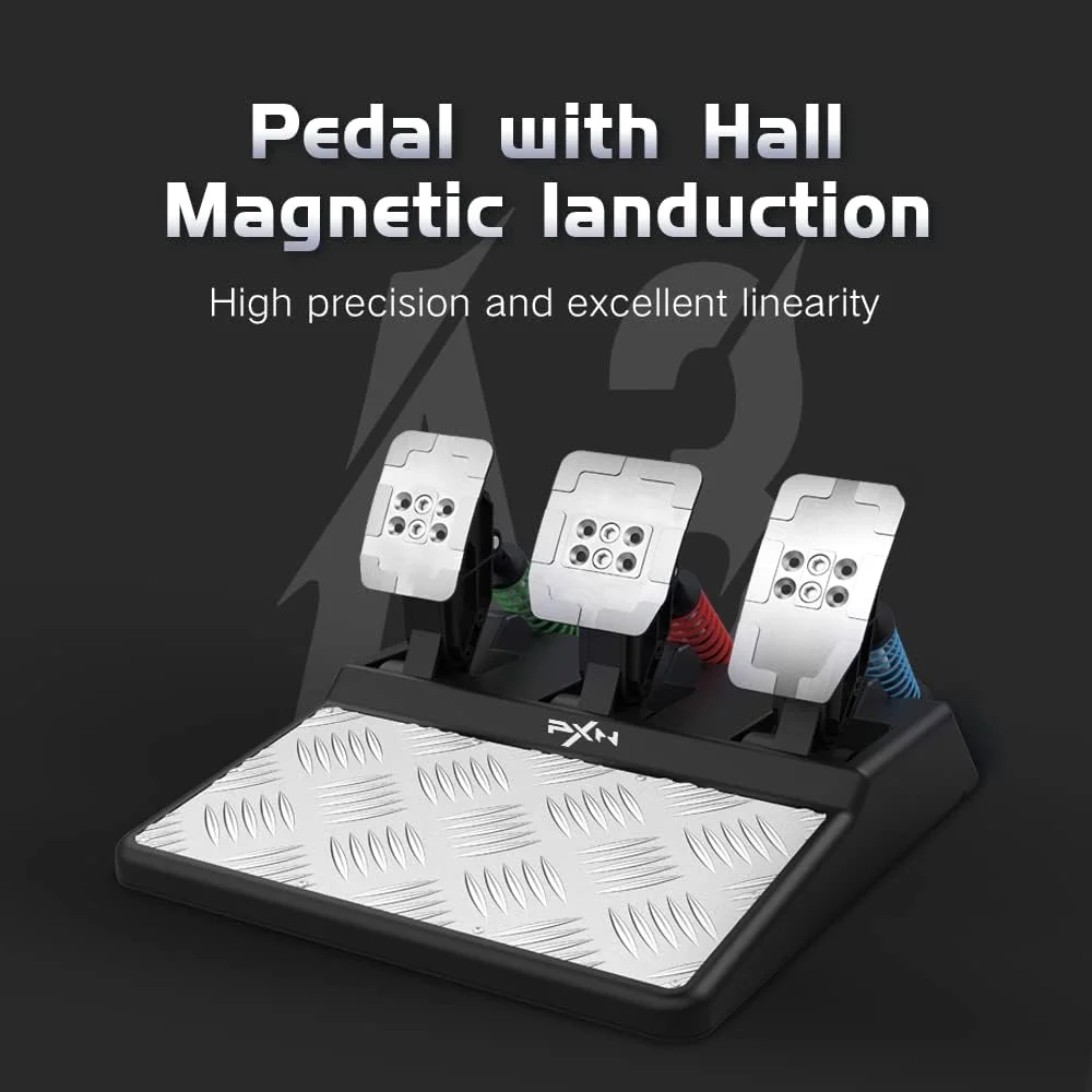 فرمان مسابقه PXN V10 با فیدبک نیرو، چرخش 270°/900° به همراه پدال و اهرم دنده برای PC، Xbox One، Series X/S، PS4