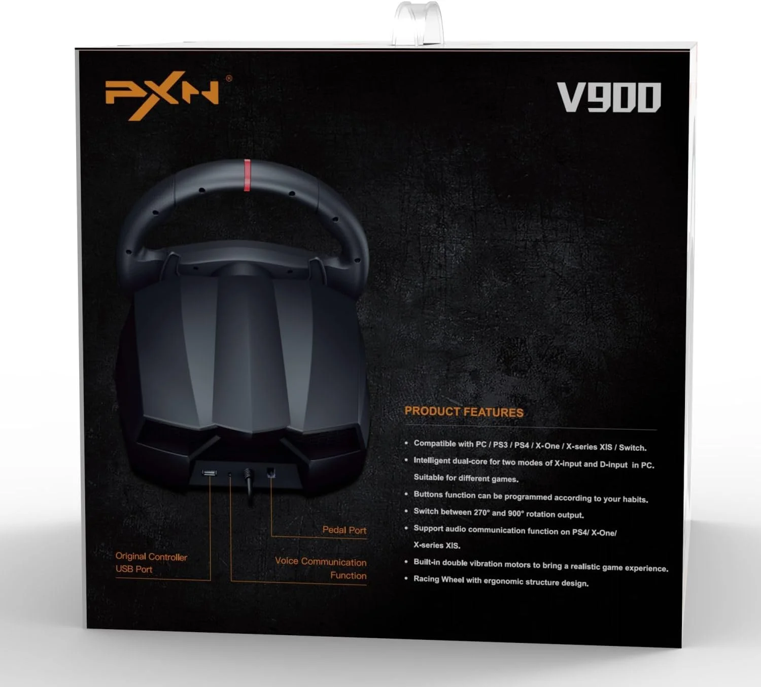 فرمان و پدال بازی PXN V900، فرمان مسابقه با بازخورد لرزشی، فرمان بازی 270/900 درجه برای PC، PS3، PS4، Xbox Series X/S، Xbox One، Nintendo Switch فرمان و پدال بازی PXN V900، فرمان مسابقه با بازخورد لرزشی، فرمان بازی 270/900 درجه برای PC، PS3، PS4، Xbox Series X/S، Xbox One، Nintendo Switch