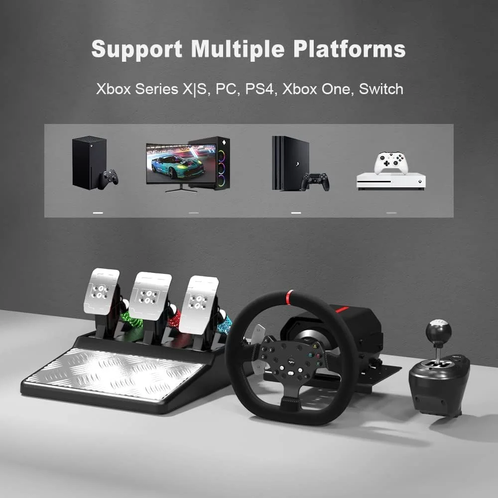 فرمان بازی PXN - Xbox، فرمان مسابقه بازی V10 با فیدبک نیروی واقعی به همراه اهرم دنده 6+1 سرعته و قابلیت تنظیم فرمان بازی PXN - Xbox، فرمان مسابقه بازی V10 با فیدبک نیروی واقعی به همراه اهرم دنده 6+1 سرعته و قابلیت تنظیم