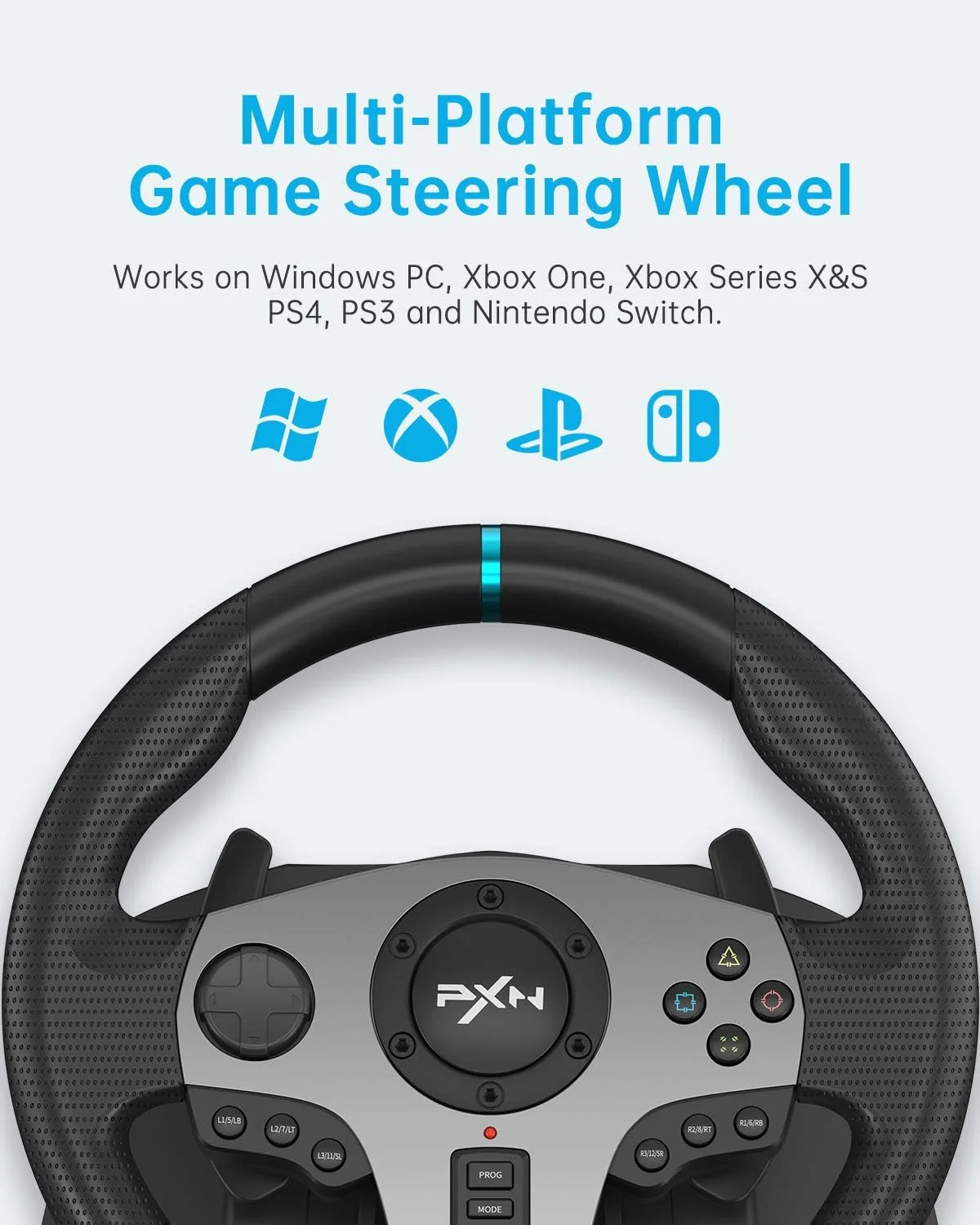 فرمان بازی PXN V9 با پدال و دنده، فرمان مسابقه ای برای PC، Xbox One، Xbox Series X/S، PS4، PS3 و Nintendo Switch (بازسازی شده) فرمان بازی PXN V9 با پدال و دنده، فرمان مسابقه ای برای PC، Xbox One، Xbox Series X/S، PS4، PS3 و Nintendo Switch (بازسازی شده)