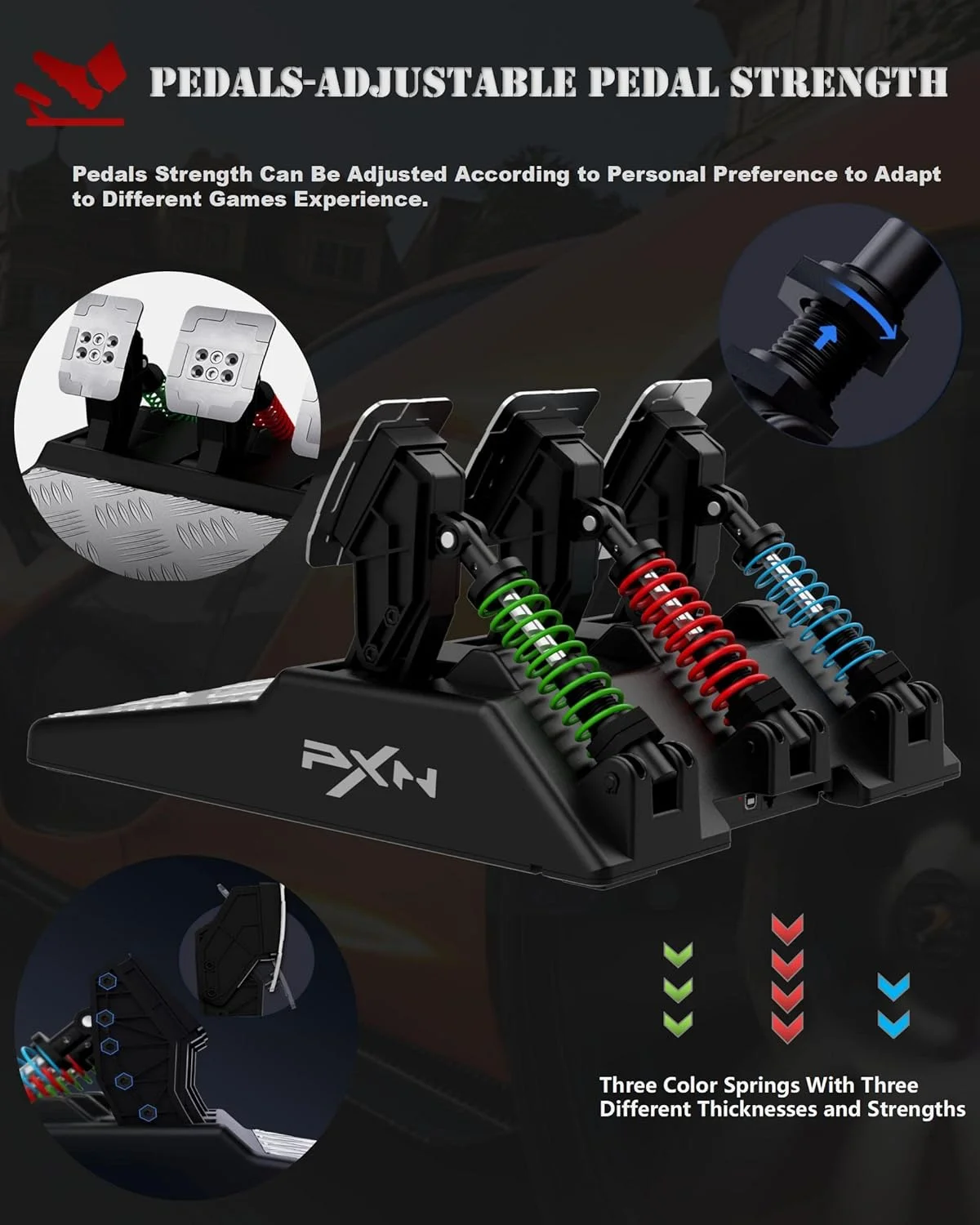 فرمان بازی PXN V10 با پدال و شیفتر - فرمان مسابقه با بازخورد نیرو، 270 درجه و 900 درجه، 4 پدال شیفتر، برنامه ابزار - فرمان بازی PC، فرمان برای PC، PS4 و Xbox فرمان بازی PXN V10 با پدال و شیفتر - فرمان مسابقه با بازخورد نیرو، 270 درجه و 900 درجه، 4 پدال شیفتر، برنامه ابزار - فرمان بازی PC، فرمان برای PC، PS4 و Xbox