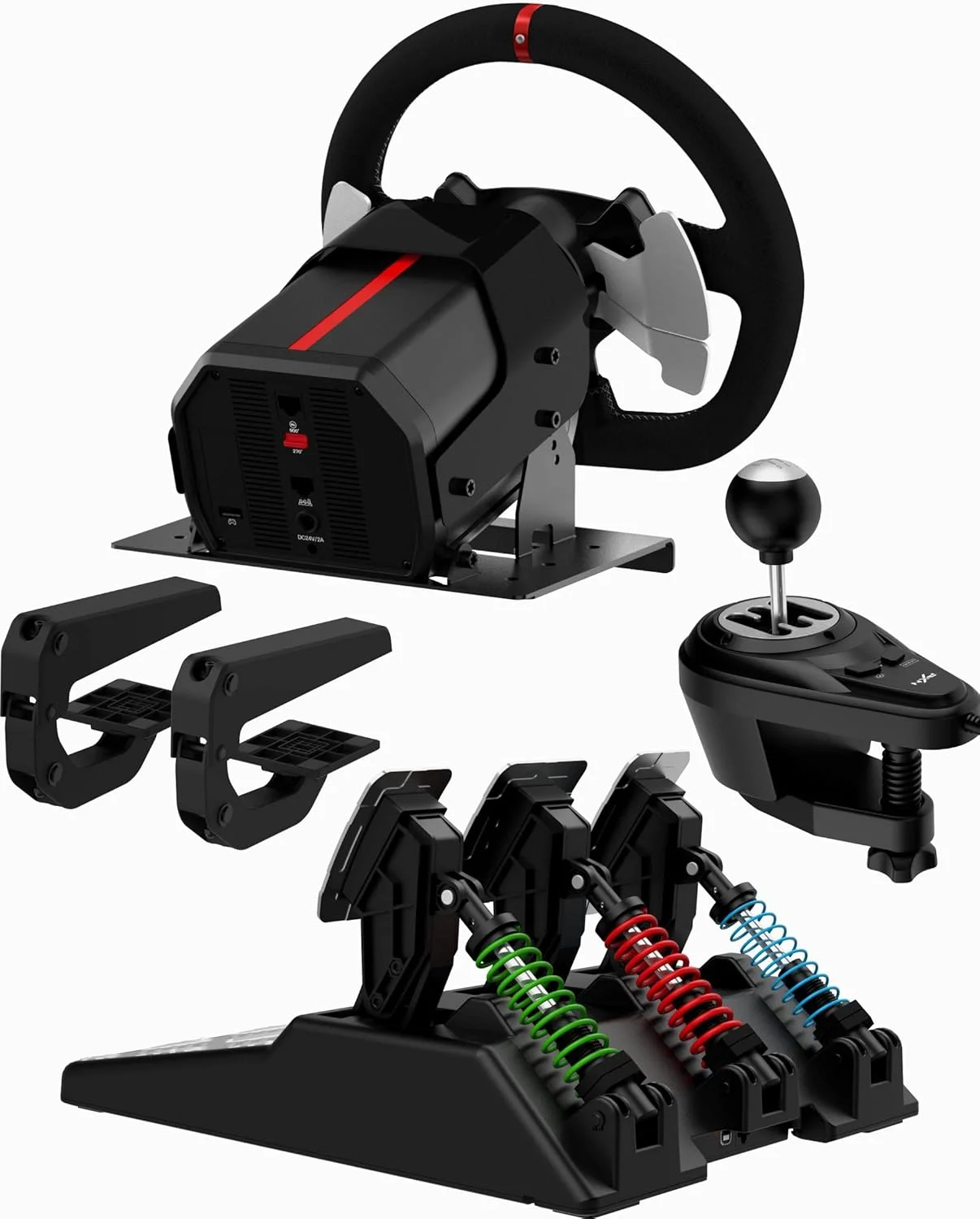 فرمان بازی PXN V10 با پدال و شیفتر - فرمان مسابقه با بازخورد نیرو، 270 درجه و 900 درجه، 4 پدال شیفتر، برنامه ابزار - فرمان بازی PC، فرمان برای PC، PS4 و Xbox فرمان بازی PXN V10 با پدال و شیفتر - فرمان مسابقه با بازخورد نیرو، 270 درجه و 900 درجه، 4 پدال شیفتر، برنامه ابزار - فرمان بازی PC، فرمان برای PC، PS4 و Xbox