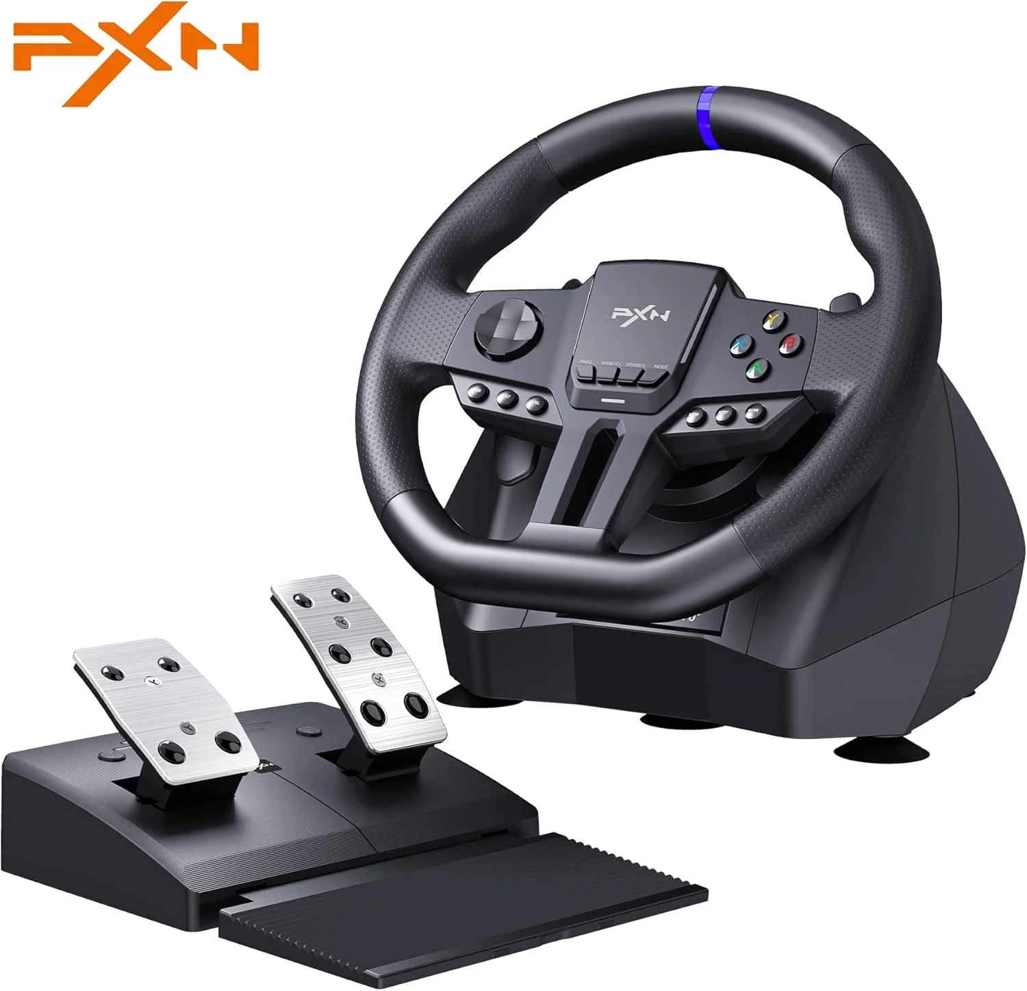 فرمان مسابقه پی‌سی PXN V900 GEN2 با چرخش 270°/900° دو حالته، سنسور مغناطیسی، پدال‌های گیمینگ RGB و رابط Type-C ارتقا یافته، سازگار با PC، PS4، PS3، Xbox
