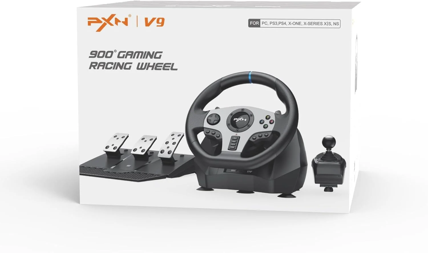 فرمان بازی، فرمان مسابقه PXN V9 با پدال و شیفتر، فرمان 270/900 درجه با برنامه ابزار، بازخورد لرزشی. فرمان برای PS4، PC، Xbox One، Xbox Series S | X، PS3، Nintendo Switch. فرمان بازی، فرمان مسابقه PXN V9 با پدال و شیفتر، فرمان 270/900 درجه با برنامه ابزار، بازخورد لرزشی. فرمان برای PS4، PC، Xbox One، Xbox Series S | X، PS3، Nintendo Switch.