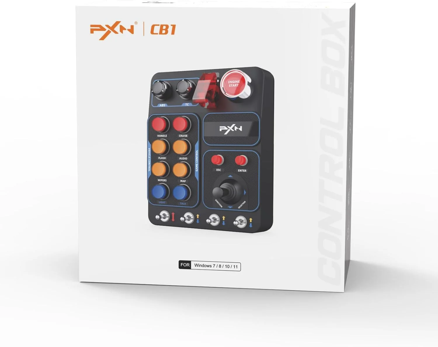 جعبه دکمه PXN CB1 - پنل جانبی فرمان، کنترلر کمکی ETS2 - فقط برای PC | 19 دکمه و سوئیچ شبیه ساز، نورپردازی RGB، گیره قابل تنظیم | برای بازی های شبیه ساز مسابقه ای، کامیون، پرواز و کشاورزی جعبه دکمه PXN CB1 - پنل جانبی فرمان، کنترلر کمکی ETS2 - فقط برای PC | 19 دکمه و سوئیچ شبیه ساز، نورپردازی RGB، گیره قابل تنظیم | برای بازی های شبیه ساز مسابقه ای، کامیون، پرواز و کشاورزی