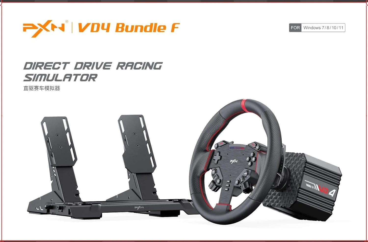 بسته PXN VD4 - مجموعه فرمان مسابقه Direct Drive - پایه موتور سروو 4Nm VD4 + فرمان بازی W AS (28 سانتی متر) + پدال PD HM GEN2 2 - مجموعه مسابقه شبیه سازی برای کامپیوتر بسته PXN VD4 - مجموعه فرمان مسابقه Direct Drive - پایه موتور سروو 4Nm VD4 + فرمان بازی W AS (28 سانتی متر) + پدال PD HM GEN2 2 - مجموعه مسابقه شبیه سازی برای کامپیوتر