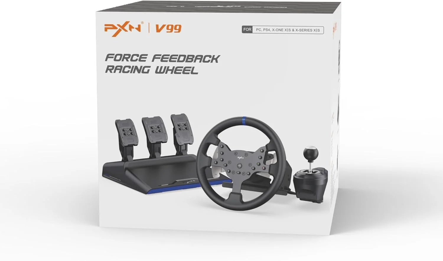 فرمان بازی PXN V99، نیروی بازخورد 3.2 نیوتن متری با پدال و دنده برای ایکس باکس وان، ایکس باکس سری X/S، کامپیوتر، PS4 - پدال های مسابقه ای فرمول، پدال اثر هال فرمان بازی PXN V99، نیروی بازخورد 3.2 نیوتن متری با پدال و دنده برای ایکس باکس وان، ایکس باکس سری X/S، کامپیوتر، PS4 - پدال های مسابقه ای فرمول، پدال اثر هال