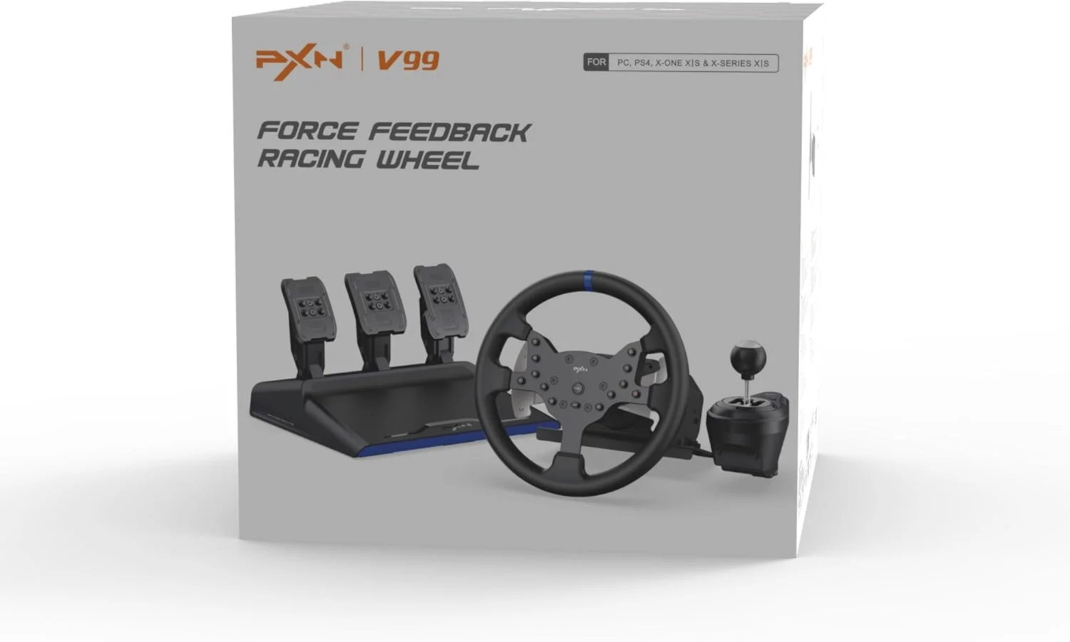 فرمان بازی PXN V99، نیروی بازخورد 3.2 نیوتن متری با پدال و دنده برای ایکس باکس وان، ایکس باکس سری X/S، کامپیوتر، PS4 - پدال های مسابقه ای فرمول، پدال اثر هال فرمان بازی PXN V99، نیروی بازخورد 3.2 نیوتن متری با پدال و دنده برای ایکس باکس وان، ایکس باکس سری X/S، کامپیوتر، PS4 - پدال های مسابقه ای فرمول، پدال اثر هال