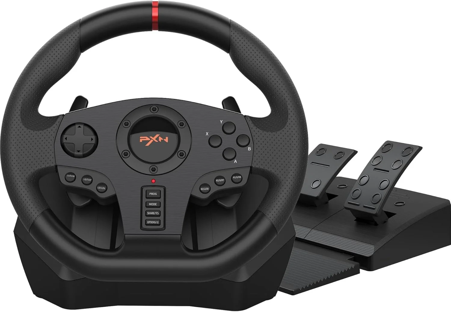 فرمان بازی مسابقه ای PXN مدل V900 Volante PC، فرمان بازی رانندگی 270/900 درجه با پدال برای PS3، PS4، Xbox One، Xbox Series S/X، Nintendo Switch، Android TV