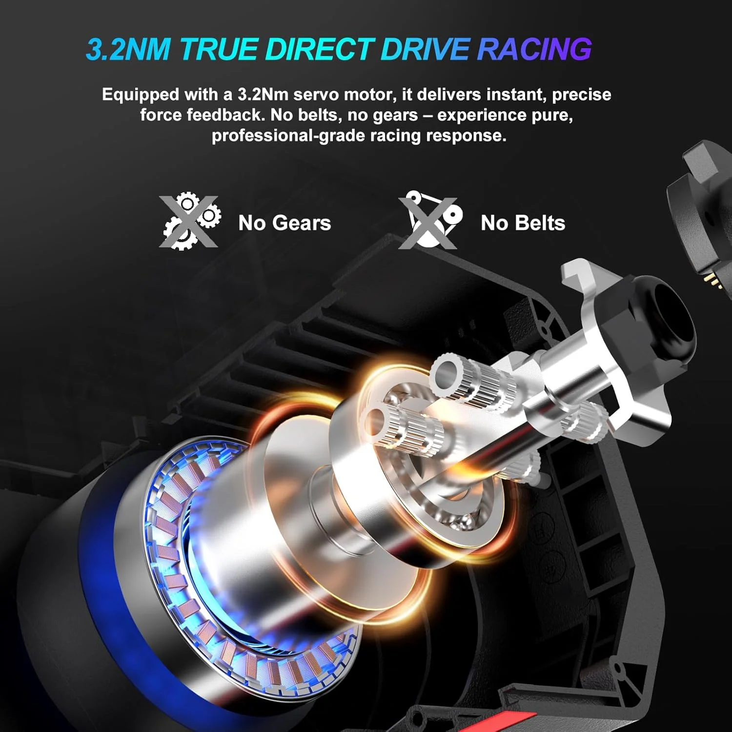 فرمان بازی PXN V10 Ultra Direct Drive با پدال – فیدبک نیروی 3.2 نیوتن متری، پشتیبانی از اپلیکیشن، پدال گاز و ترمز PD HM، رینگ 270 میلی‌متری – فرمان مسابقه شبیه‌ساز برای PC / PS4 / Xbox