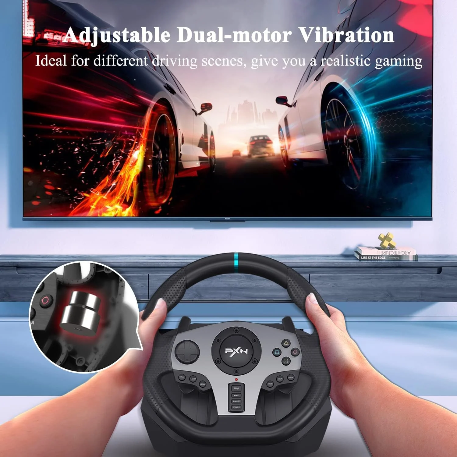 فرمان بازی PXN V9 با پدال و دنده، فرمان 270/900 درجه با فیدبک لرزشی، فرمان بازی برای PS4، PS3، PC، NS Switch، برنامه ابزار فرمان بازی PXN V9 با پدال و دنده، فرمان 270/900 درجه با فیدبک لرزشی، فرمان بازی برای PS4، PS3، PC، NS Switch، برنامه ابزار