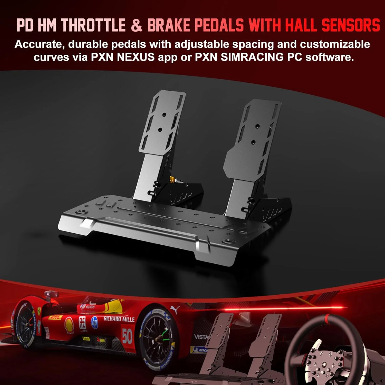 فرمان مسابقه PXN Direct Drive، فرمان بازی V10 Ultra - فرمان با فیدبک نیروی 3.2 نیوتن متر برای PC/Xbox/PS4، فرمان چرمی 270 میلی متری با 4 پدال شیفتر، پدال های قابل تنظیم فرمان مسابقه PXN Direct Drive، فرمان بازی V10 Ultra - فرمان با فیدبک نیروی 3.2 نیوتن متر برای PC/Xbox/PS4، فرمان چرمی 270 میلی متری با 4 پدال شیفتر، پدال های قابل تنظیم