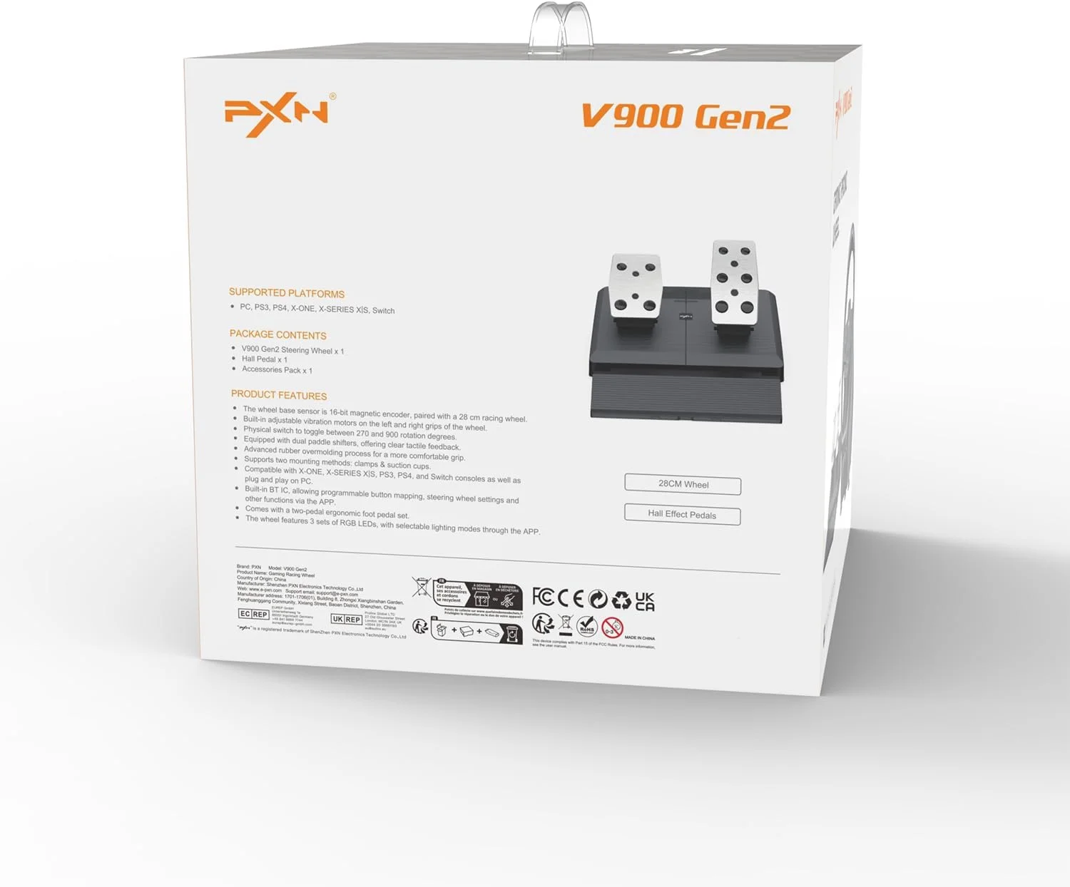 فرمان بازی PXN V900 Gen2 با پدالهای هال - 16 بیتی، 280 میلیمتری، 270°/900°، بازخورد لرزشی، شیفترهای پدالی، برنامه همراه، گیرههای ثابت - فرمان مسابقه برای PC، Xbox، PS4، PS3 و Switch فرمان بازی PXN V900 Gen2 با پدالهای هال - 16 بیتی، 280 میلیمتری، 270°/900°، بازخورد لرزشی، شیفترهای پدالی، برنامه همراه، گیرههای ثابت - فرمان مسابقه برای PC، Xbox، PS4، PS3 و Switch