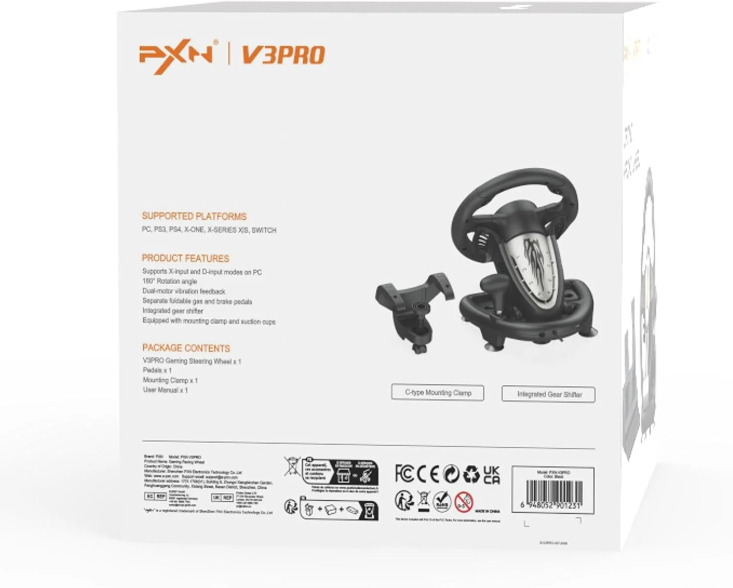 فرمان بازی PXN V3 Pro، فرمان با پدال، فرمان 180 درجه PC، بازخورد لرزشی، پدال تعویض دنده - فرمان برای PC، PS3، PS4، سوییچ، Xbox One و Xbox Series S & X فرمان بازی PXN V3 Pro، فرمان با پدال، فرمان 180 درجه PC، بازخورد لرزشی، پدال تعویض دنده - فرمان برای PC، PS3، PS4، سوییچ، Xbox One و Xbox Series S & X