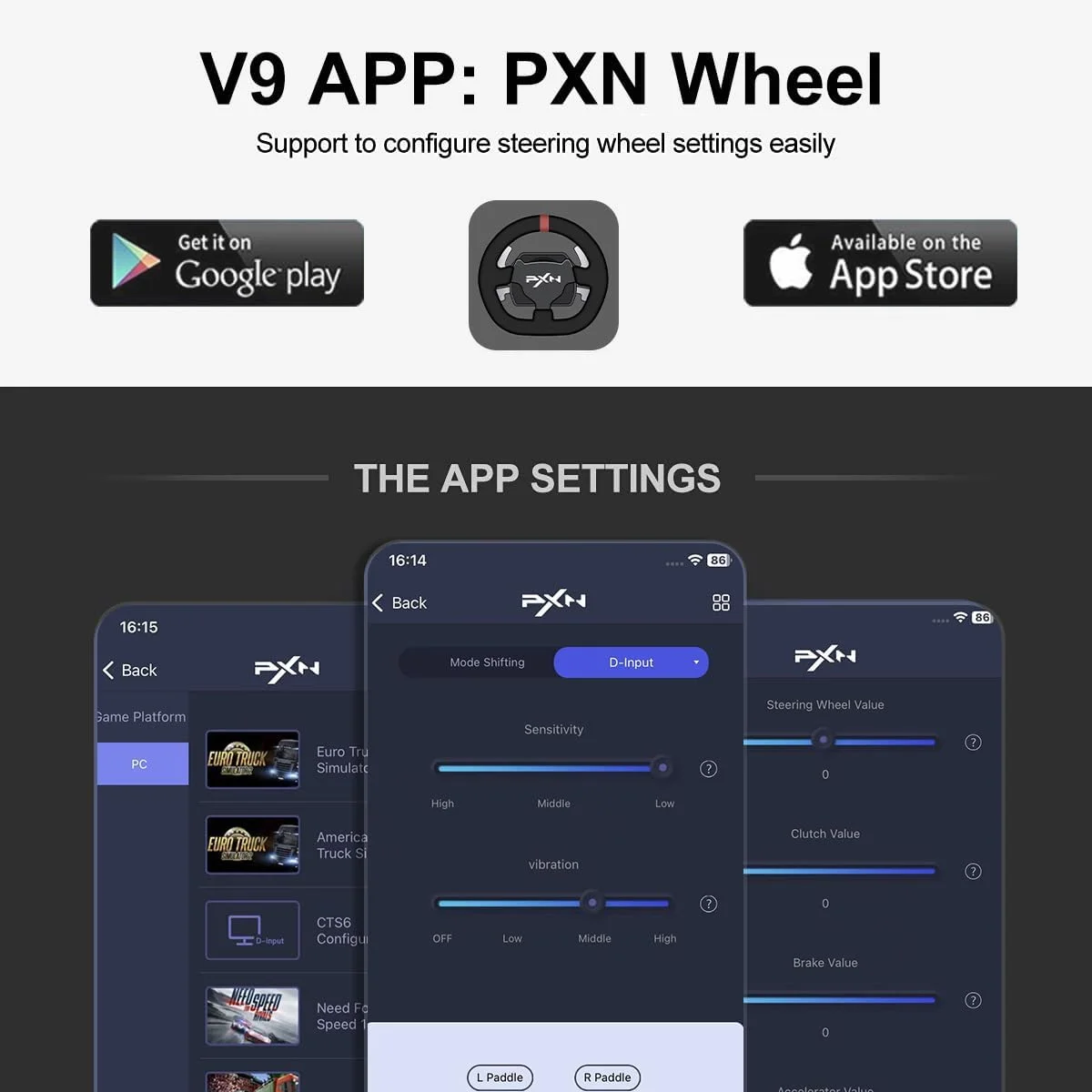 فرمان بازی PXN V9، فرمان مسابقه شبیهساز رانندگی 270/900 درجه، فرمان بازی PC با پدالهای تعویض دنده مسابقهای، پدالهای 3 پداله و دسته دنده برای Xbox Series X|S، PS3، PS4، PC، Xbox One، NS فرمان بازی PXN V9، فرمان مسابقه شبیهساز رانندگی 270/900 درجه، فرمان بازی PC با پدالهای تعویض دنده مسابقهای، پدالهای 3 پداله و دسته دنده برای Xbox Series X|S، PS3، PS4، PC، Xbox One، NS