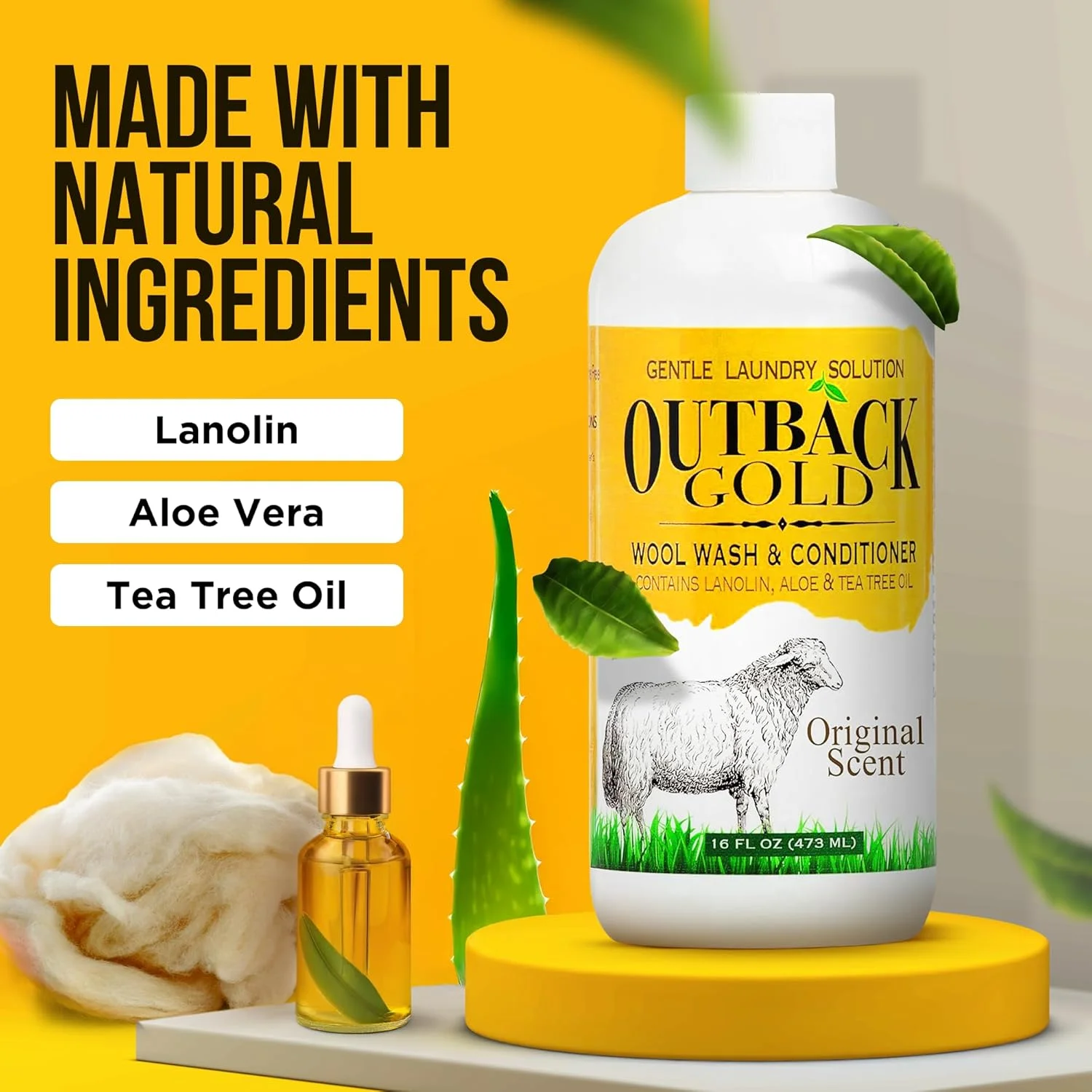 مایع شستشوی پشم Desert Breeze Distributing Outback Gold، ۴۷۳ میلی لیتر، رایحه اصلی، شوینده لباس گیاهی برای لباس های ظریف، پوست گوسفند، ابریشم، وسایل نوزاد، صابون مایع ملایم حاوی لانولین مایع شستشوی پشم Desert Breeze Distributing Outback Gold، ۴۷۳ میلی لیتر، رایحه اصلی، شوینده لباس گیاهی برای لباس های ظریف، پوست گوسفند، ابریشم، وسایل نوزاد، صابون مایع ملایم حاوی لانولین