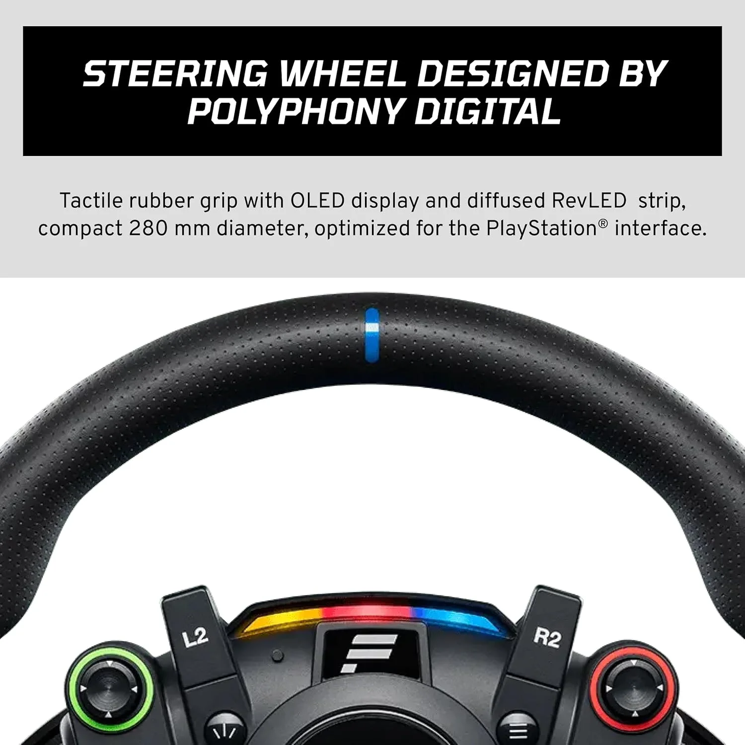 فرمان، پایه و پدال های مسابقه ای سیم کارت پلی استیشن Fanatec Gran Turismo DD Pro دارای مجوز رسمی - فرمان Polyphony Digital، درایو مستقیم 5 نیوتن متری FluxBarrier، مجموعه 2 پدال برای PC، PS5، PS4