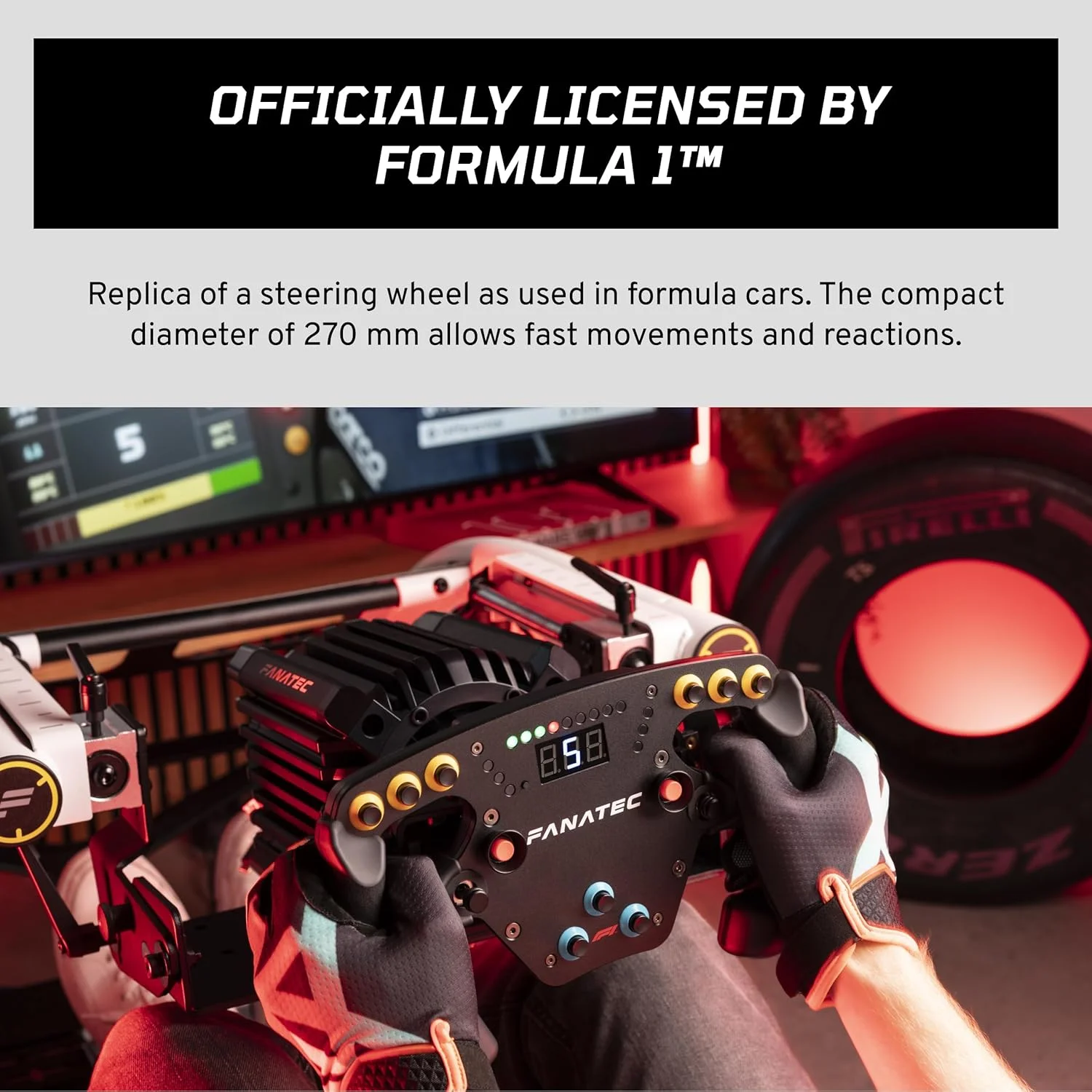 فرمان مسابقه سیمکارت FANATEC ClubSport Steering Wheel F1 Esports V2 – محصول رسمی دارای مجوز Formula 1™، دستههای آلکانترا، نمایشگر LED، پدالهای مغناطیسی، موتورهای ویبره یکپارچه – PC فرمان مسابقه سیمکارت FANATEC ClubSport Steering Wheel F1 Esports V2 – محصول رسمی دارای مجوز Formula 1™، دستههای آلکانترا، نمایشگر LED، پدالهای مغناطیسی، موتورهای ویبره یکپارچه – PC