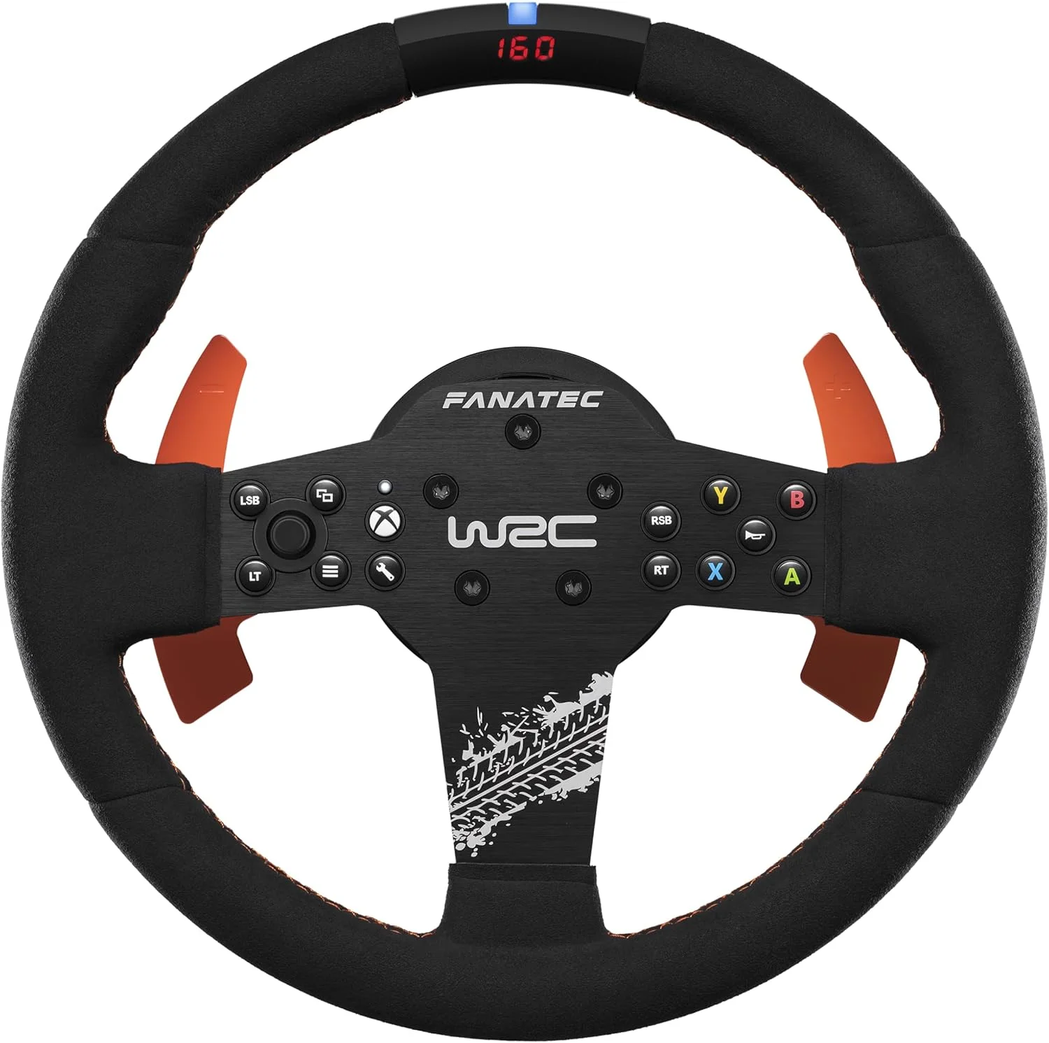 فرمان مسابقه ای FANATEC CSL Elite دارای مجوز رسمی WRC Xbox Rally Sim Racing – روکش Alcantara®، نمایشگر LED RevStripe™، پدال های قابل جابجایی، Plug-and-Play برای PC، Xbox Series X|S، Xbox One