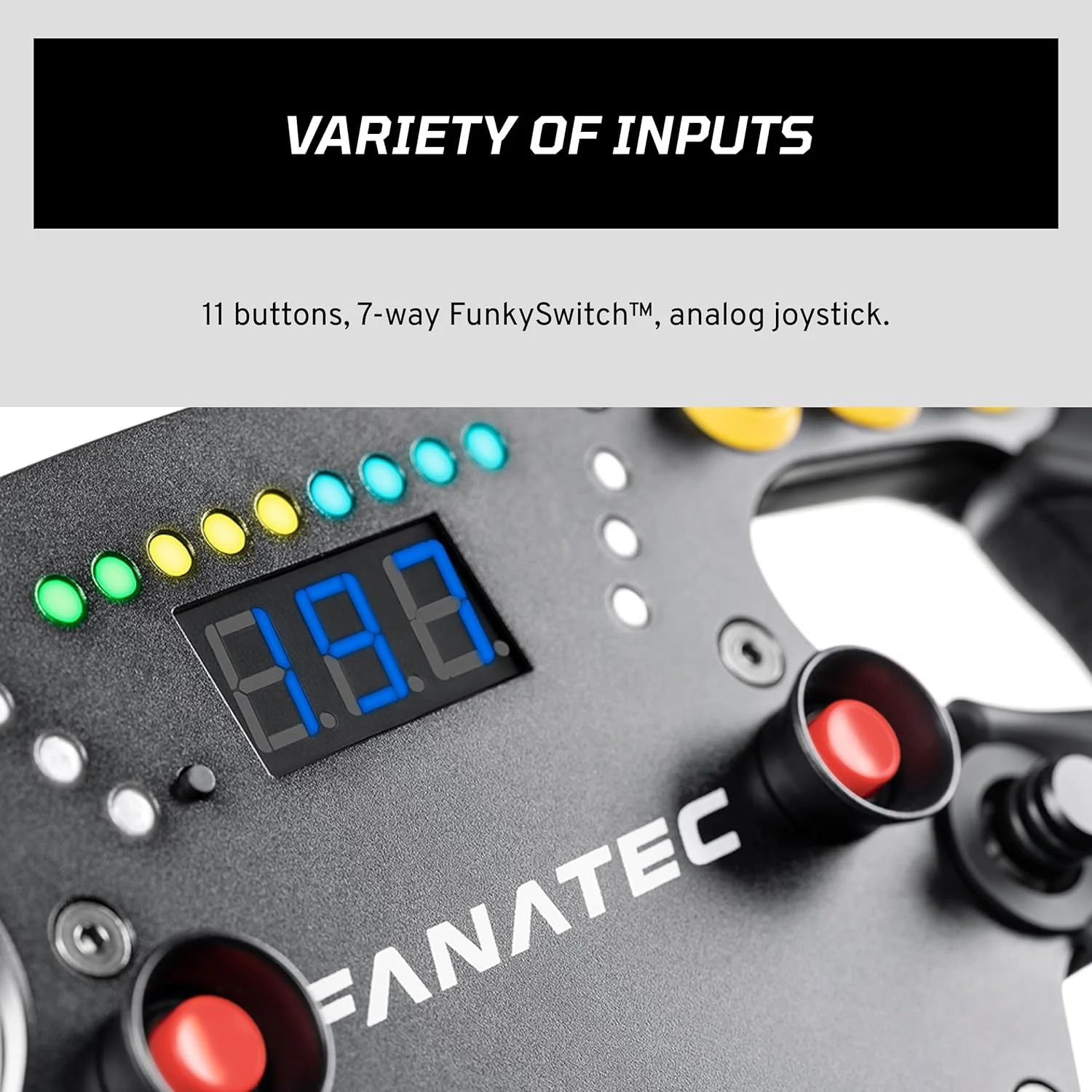 فرمان مسابقه سیمکارت FANATEC ClubSport Steering Wheel F1 Esports V2 – محصول رسمی دارای مجوز Formula 1™، دستههای آلکانترا، نمایشگر LED، پدالهای مغناطیسی، موتورهای ویبره یکپارچه – PC فرمان مسابقه سیمکارت FANATEC ClubSport Steering Wheel F1 Esports V2 – محصول رسمی دارای مجوز Formula 1™، دستههای آلکانترا، نمایشگر LED، پدالهای مغناطیسی، موتورهای ویبره یکپارچه – PC
