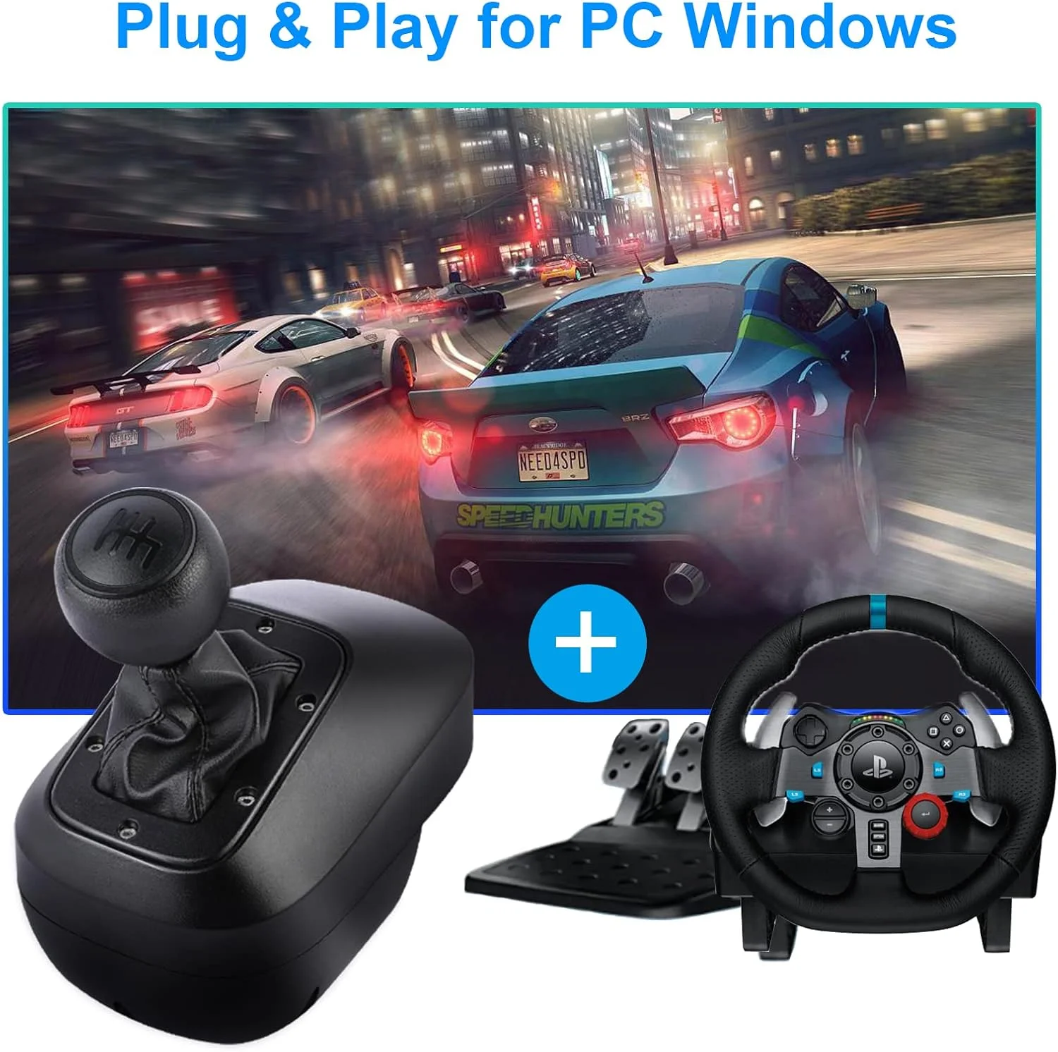 دسته دنده USB DOYO، دسته دنده بازی های مسابقه ای H برای Logitech G29 G27 G25 G920 Thrustmaster T300RS/GT، فرمان PC Windows 6+R، سازگار با بازی های مسابقه ای ATS ETS Dust WRC Sim