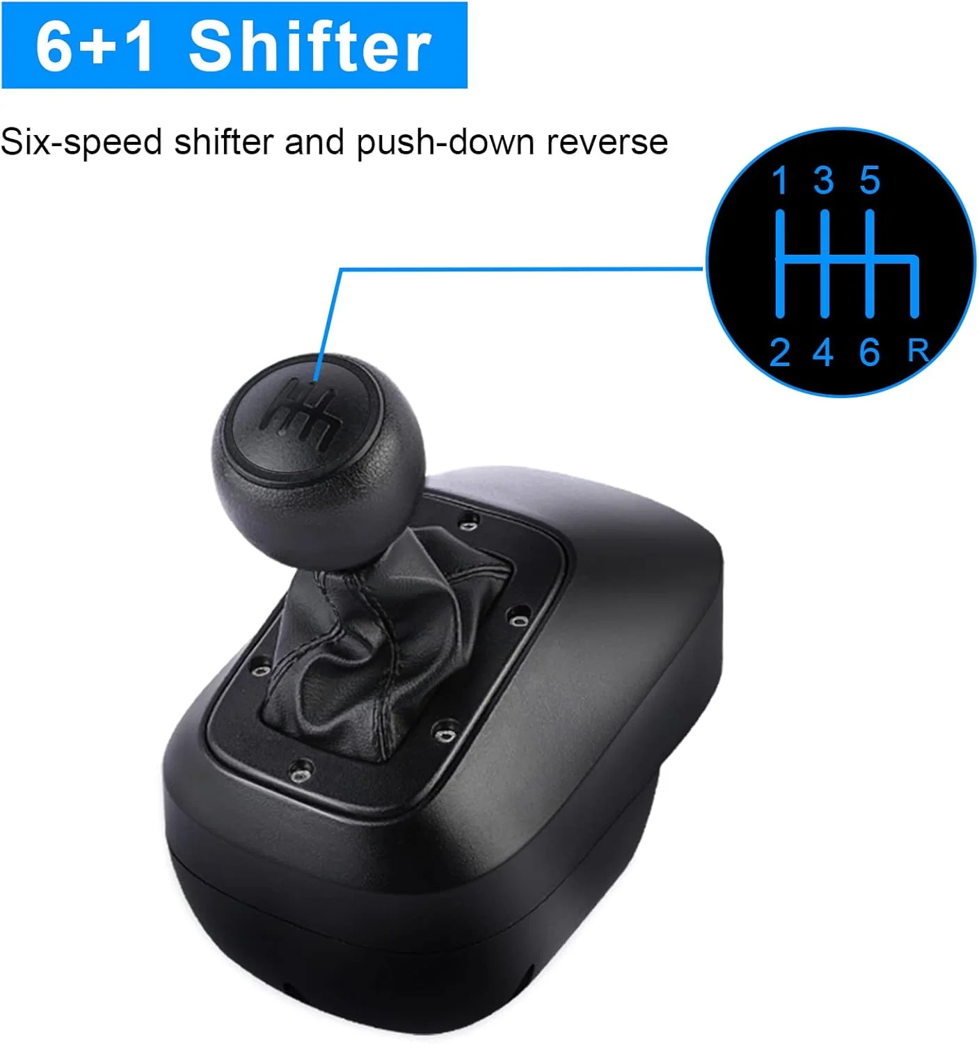 دسته دنده USB DOYO، دسته دنده بازی های مسابقه ای H برای Logitech G29 G27 G25 G920 Thrustmaster T300RS/GT، فرمان PC Windows 6+R، سازگار با بازی های مسابقه ای ATS ETS Dust WRC Sim