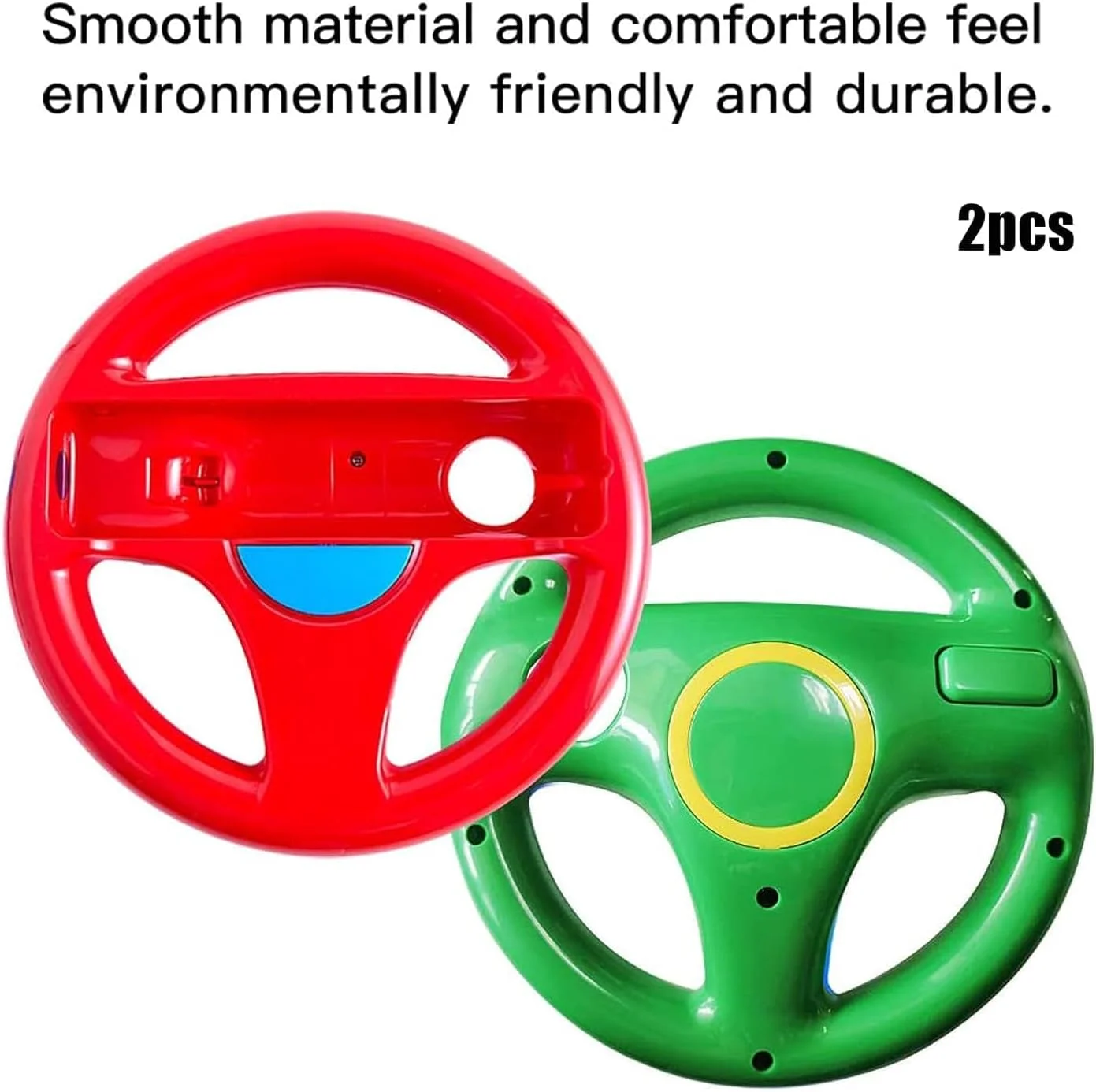 دسته فرمان مسابقه ای DOYO Mario Kart Wii، بسته 2 عددی فرمان مسابقه ای برای کنترلر Wii، چرخ های مسابقه ای Mario Kart Wii برای بازی از راه دور Nintendo Wii (قرمز+سبز)