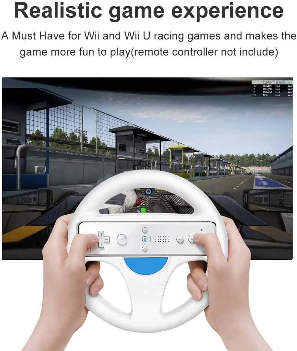 فرمان بازی DOYO Wii، مناسب بازی های مسابقه ای مانند ماریو کارت، طراحی ریموت کنترل برای کنسول بازی Wii Nintendo (سفید) فرمان بازی DOYO Wii، مناسب بازی های مسابقه ای مانند ماریو کارت، طراحی ریموت کنترل برای کنسول بازی Wii Nintendo (سفید)