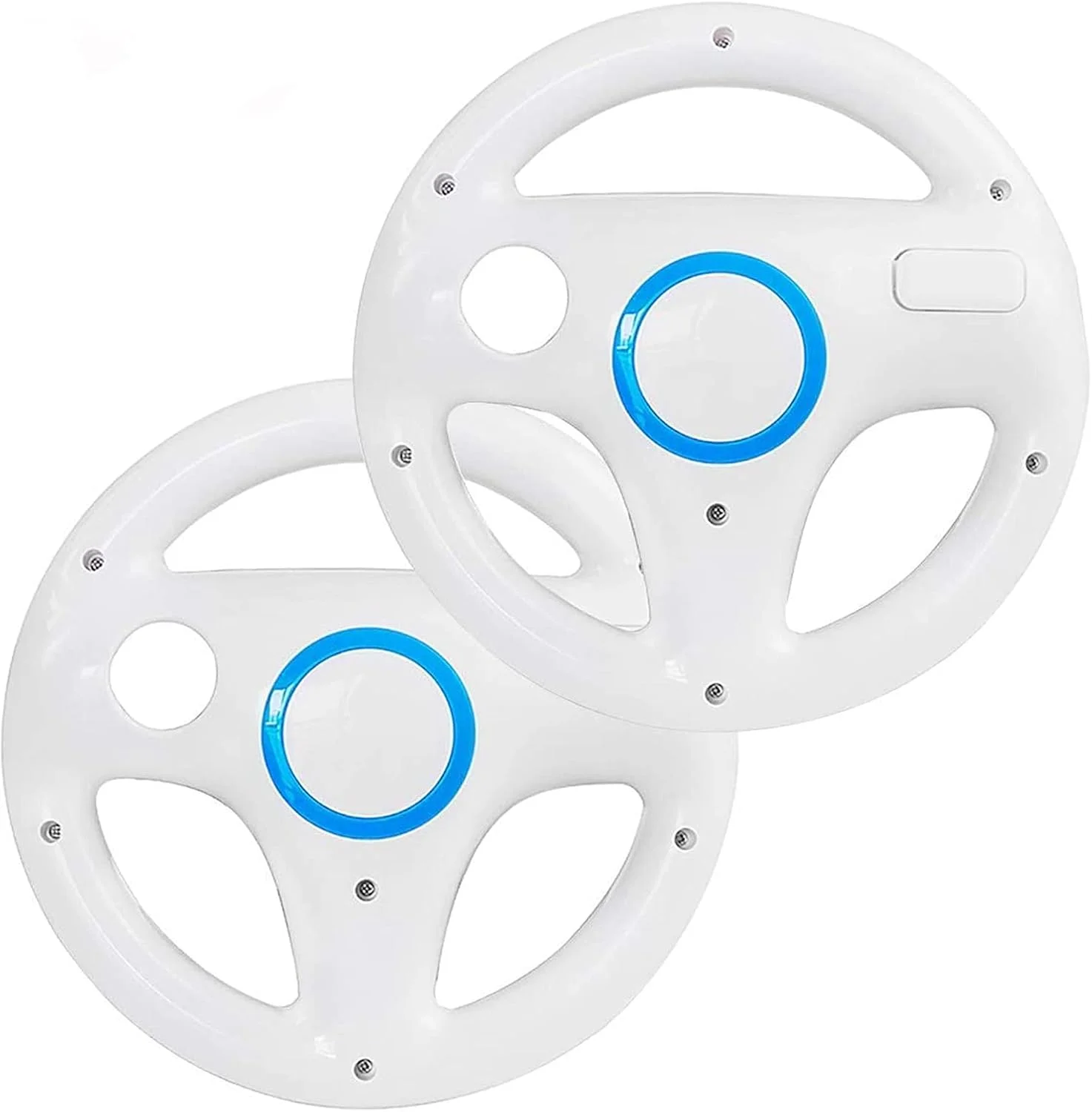 دو عدد فرمان بازی سفید DOYO، پایه نگهدارنده کنترلر Wii با طراحی چرخ، فرمان بازی Mario Kart Racing برای کنترلر بازی Wii