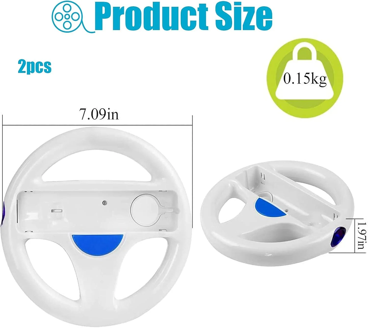دو عدد فرمان بازی سفید DOYO، پایه نگهدارنده کنترلر Wii با طراحی چرخ، فرمان بازی Mario Kart Racing برای کنترلر بازی Wii دو عدد فرمان بازی سفید DOYO، پایه نگهدارنده کنترلر Wii با طراحی چرخ، فرمان بازی Mario Kart Racing برای کنترلر بازی Wii