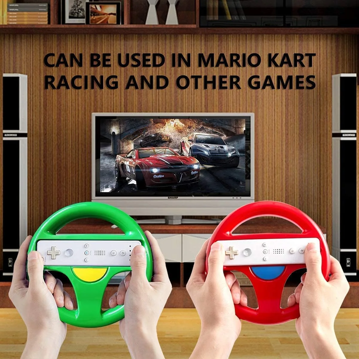 فرمان بازی DOYO Wii Mario Kart، فرمان مسابقه ای برای کنترلر بازی نینتندو Wii - قرمز و سبز (2 عددی) فرمان بازی DOYO Wii Mario Kart، فرمان مسابقه ای برای کنترلر بازی نینتندو Wii - قرمز و سبز (2 عددی)