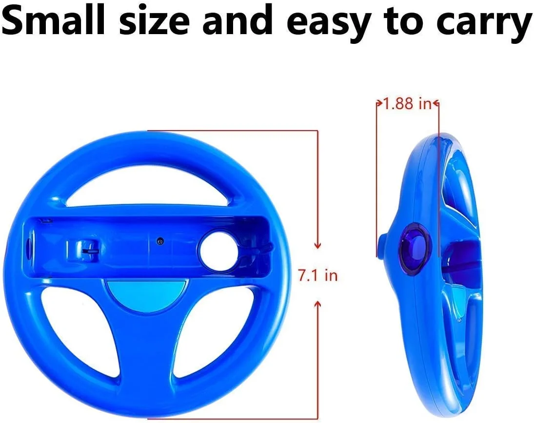 پک 2 عددی فرمان قرمز و آبی DOYO برای کنترلر Wii، پایه طراحی شده برای بازی Mario Kart Racing پک 2 عددی فرمان قرمز و آبی DOYO برای کنترلر Wii، پایه طراحی شده برای بازی Mario Kart Racing