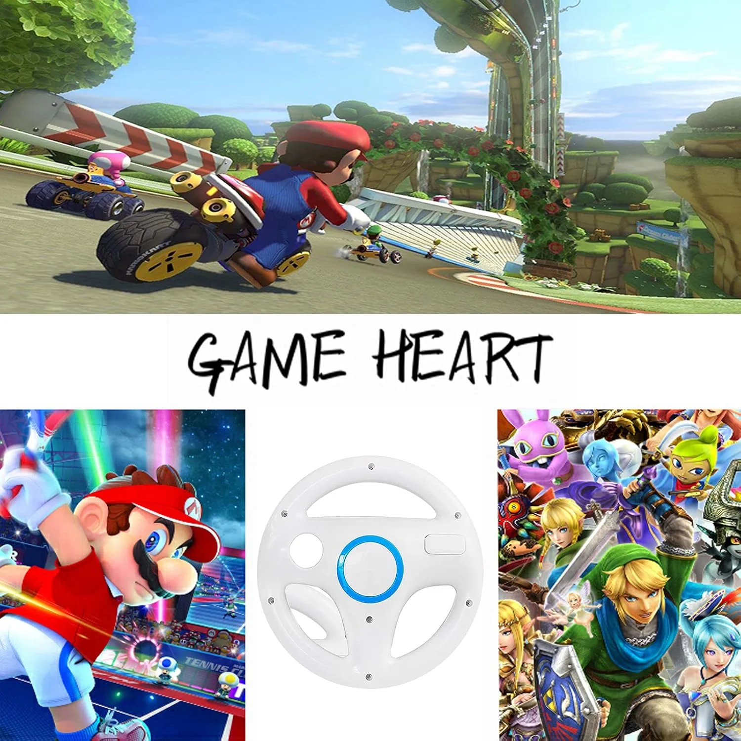 دو عدد فرمان بازی سفید DOYO، پایه نگهدارنده کنترلر Wii با طراحی چرخ، فرمان بازی Mario Kart Racing برای کنترلر بازی Wii دو عدد فرمان بازی سفید DOYO، پایه نگهدارنده کنترلر Wii با طراحی چرخ، فرمان بازی Mario Kart Racing برای کنترلر بازی Wii