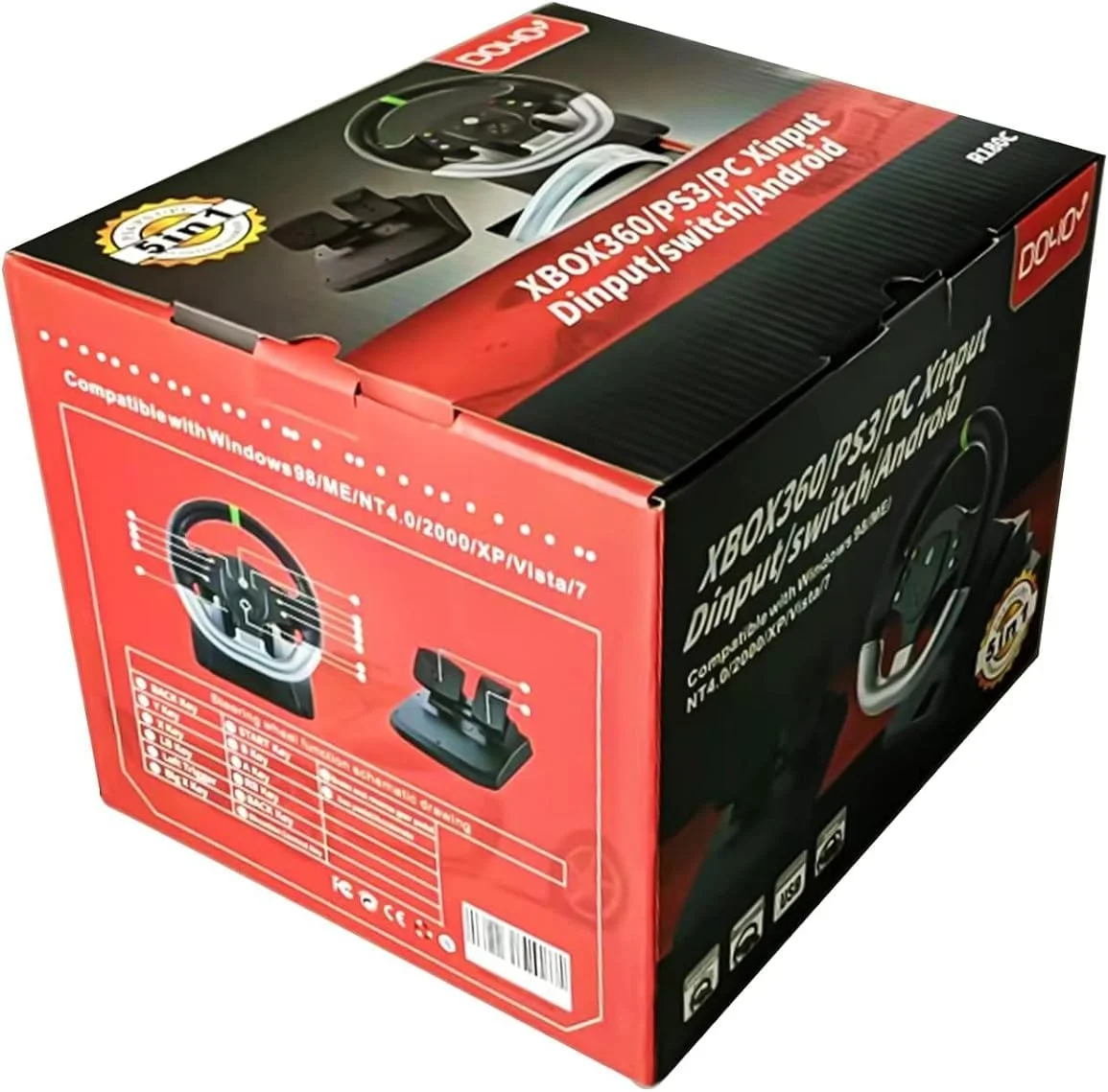 فرمان بازی مسابقه ای DOYO Xbox 360 با پدال، فرمان مسابقه ای 180 درجه برای Xbox 360، PC، Playstation 3، Android، Nintendo Switch، فرمان نیروی محرکه با محدوده فرمان برای بازی های مسابقه ای فرمان بازی مسابقه ای DOYO Xbox 360 با پدال، فرمان مسابقه ای 180 درجه برای Xbox 360، PC، Playstation 3، Android، Nintendo Switch، فرمان نیروی محرکه با محدوده فرمان برای بازی های مسابقه ای