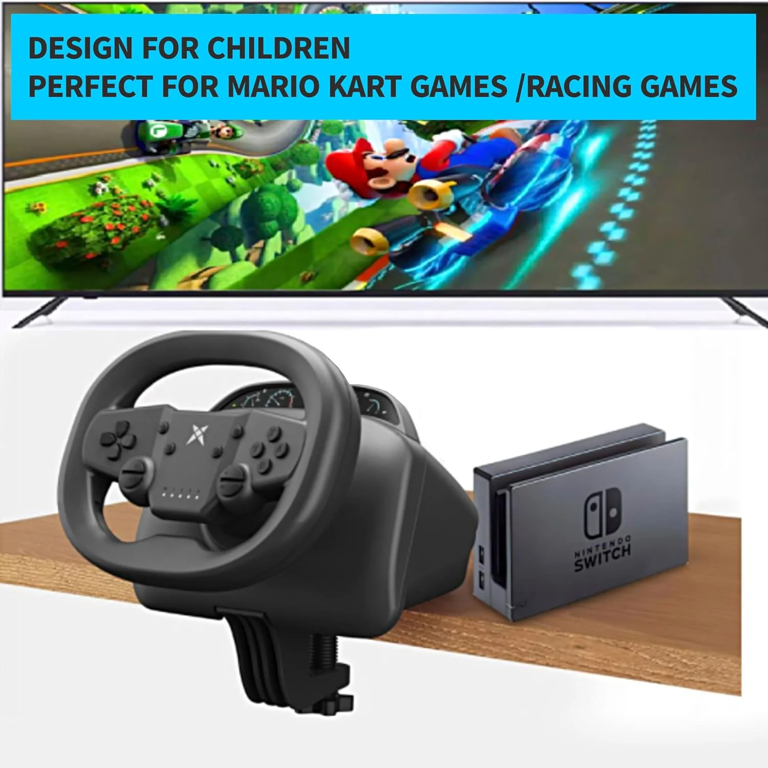 فرمان بازی DOYO با پدال، فرمان مسابقه 180 درجه، فرمان بی سیم برای PC، PS4، نینتندو سوییچ، PS3، IOS، بازی های مسابقه ای اندروید