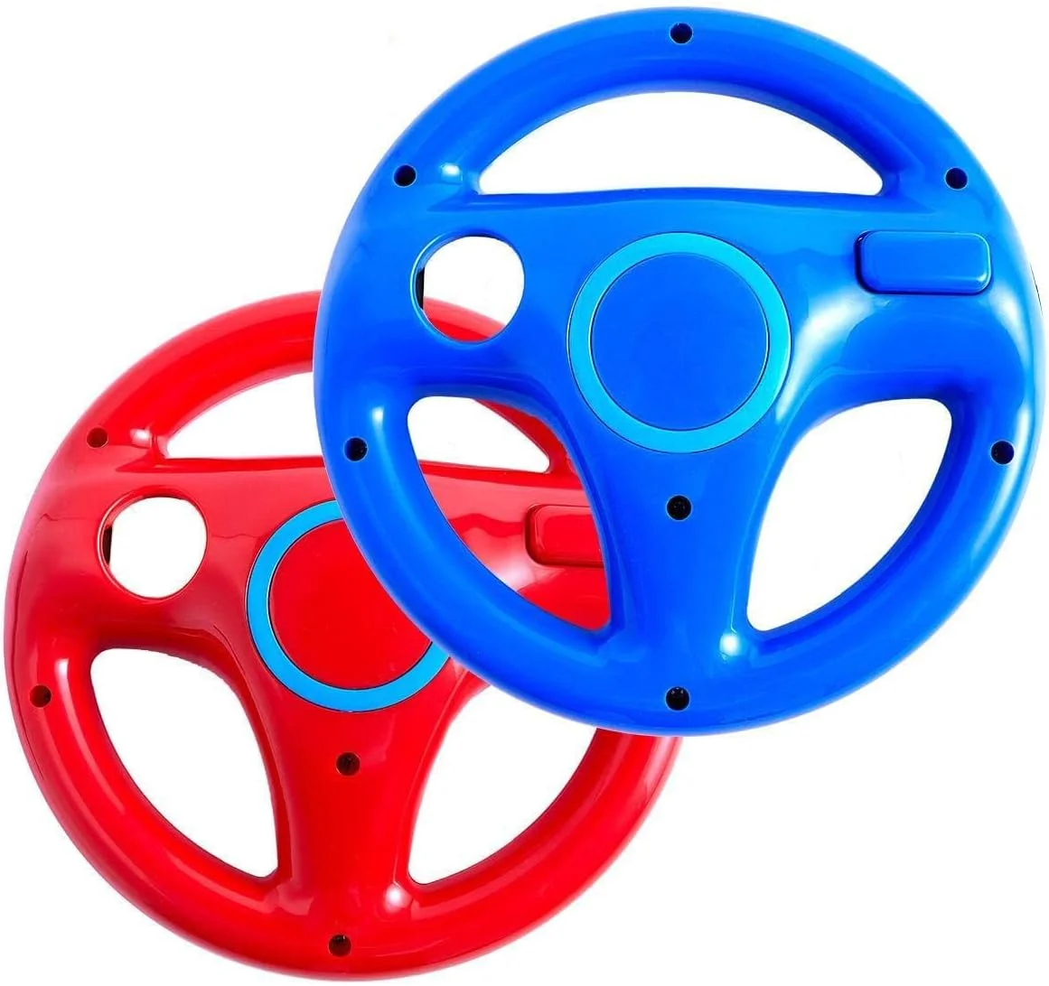 مجموعه 2 عددی فرمان بازی DOYO برای کنترلر Wii، طراحی پایه فرمان برای بازی های مسابقه ای Mario Kart (قرمز و آبی)