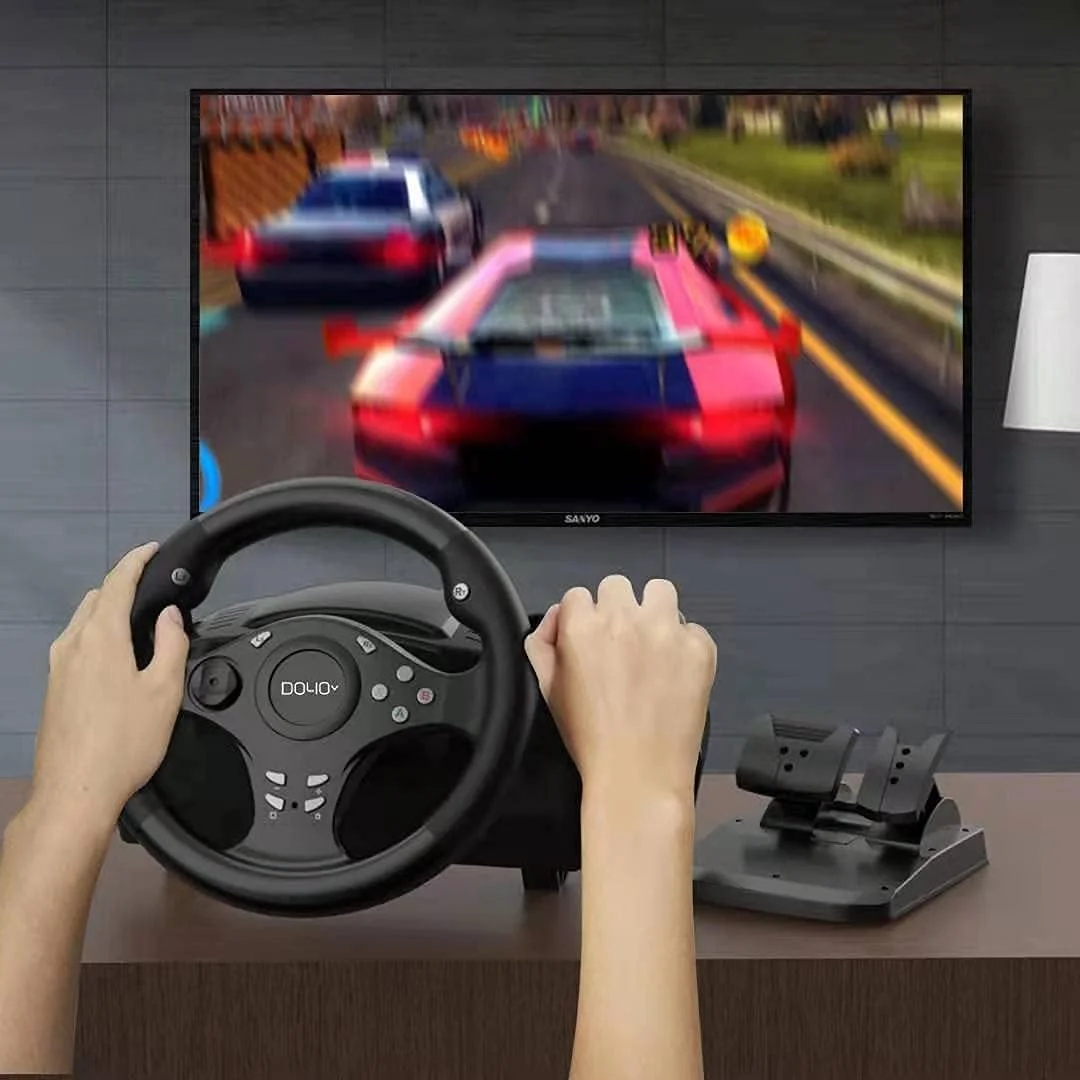 فرمان بازی برای کامپیوتر و ایکس باکس به همراه پدال، سازگار با PC / PS3 / PS4 / XBOX ONE / XBOX360 / NS SWITCH / Android از DOYO فرمان بازی برای کامپیوتر و ایکس باکس به همراه پدال، سازگار با PC / PS3 / PS4 / XBOX ONE / XBOX360 / NS SWITCH / Android از DOYO