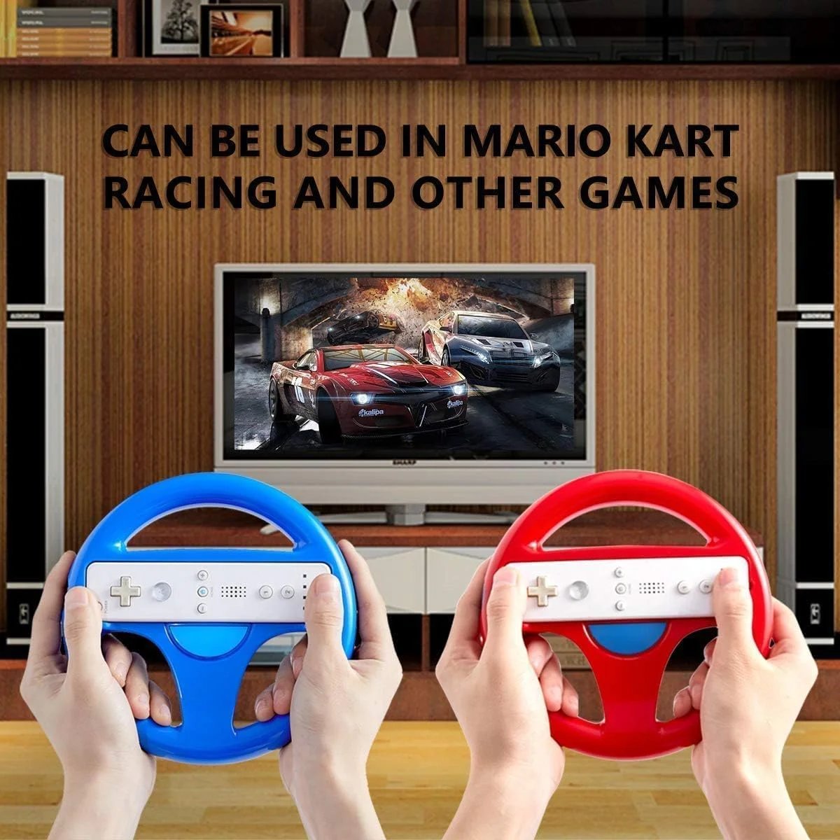 مجموعه 2 عددی فرمان بازی DOYO برای کنترلر Wii، طراحی پایه فرمان برای بازی های مسابقه ای Mario Kart (قرمز و آبی) مجموعه 2 عددی فرمان بازی DOYO برای کنترلر Wii، طراحی پایه فرمان برای بازی های مسابقه ای Mario Kart (قرمز و آبی)