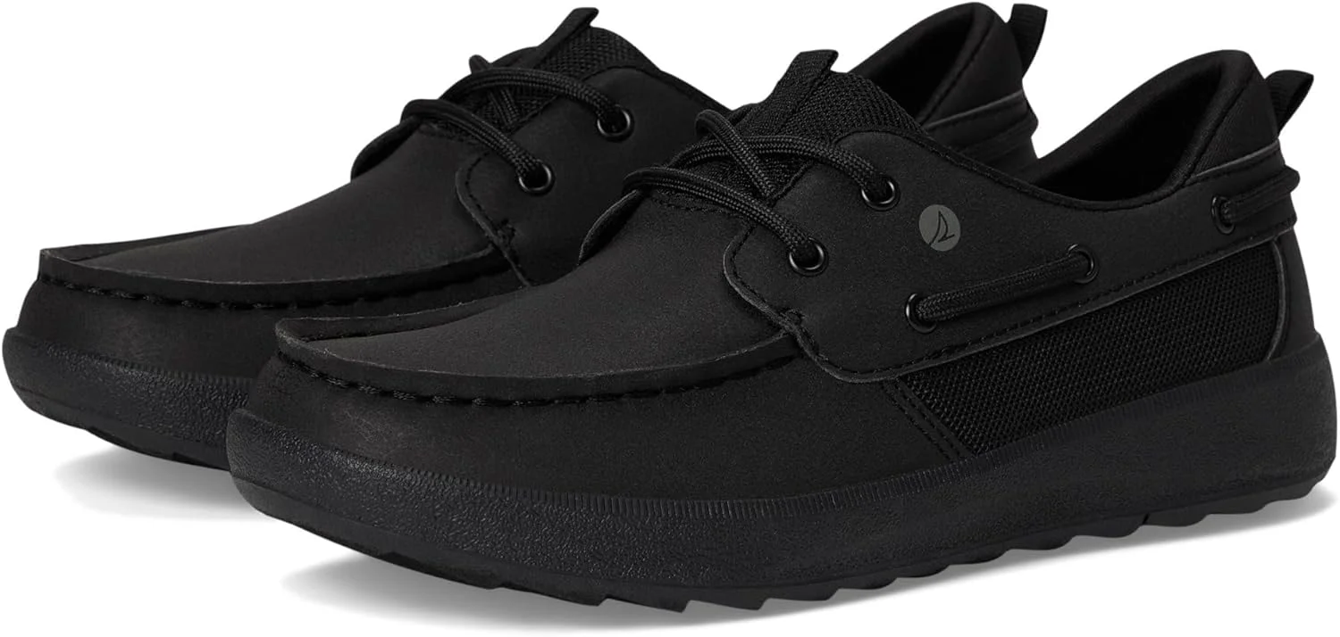 کفش قایقی پسرانه Sperry Fairwater Plushwave (مناسب کودک کوچک/بزرگ)، مشکی 1، سایز 5 کودک بزرگ
