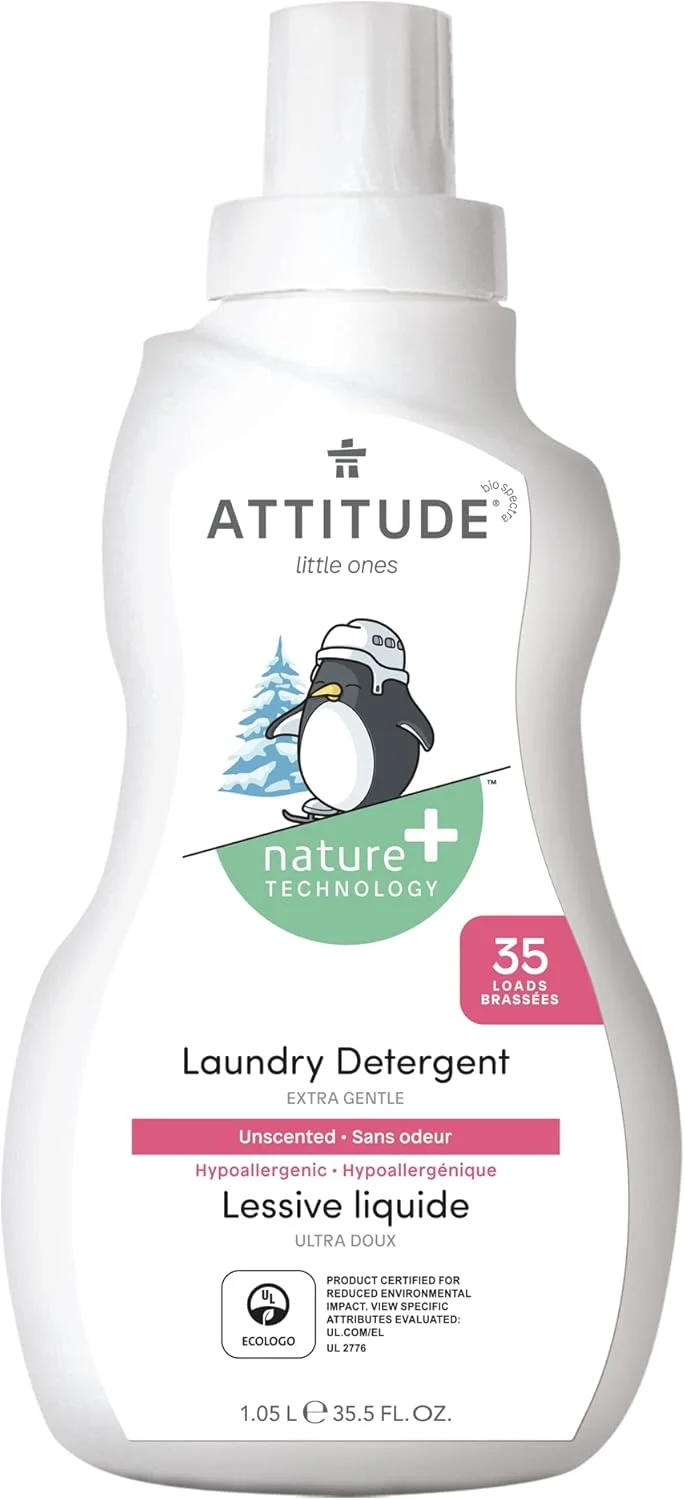 مایع لباسشویی کودک Attitude، فرمول گیاهی و معدنی، ضد حساسیت، بدون عطر، 35 بار شستشو، 1050 میلی لیتر، 12083، 12033