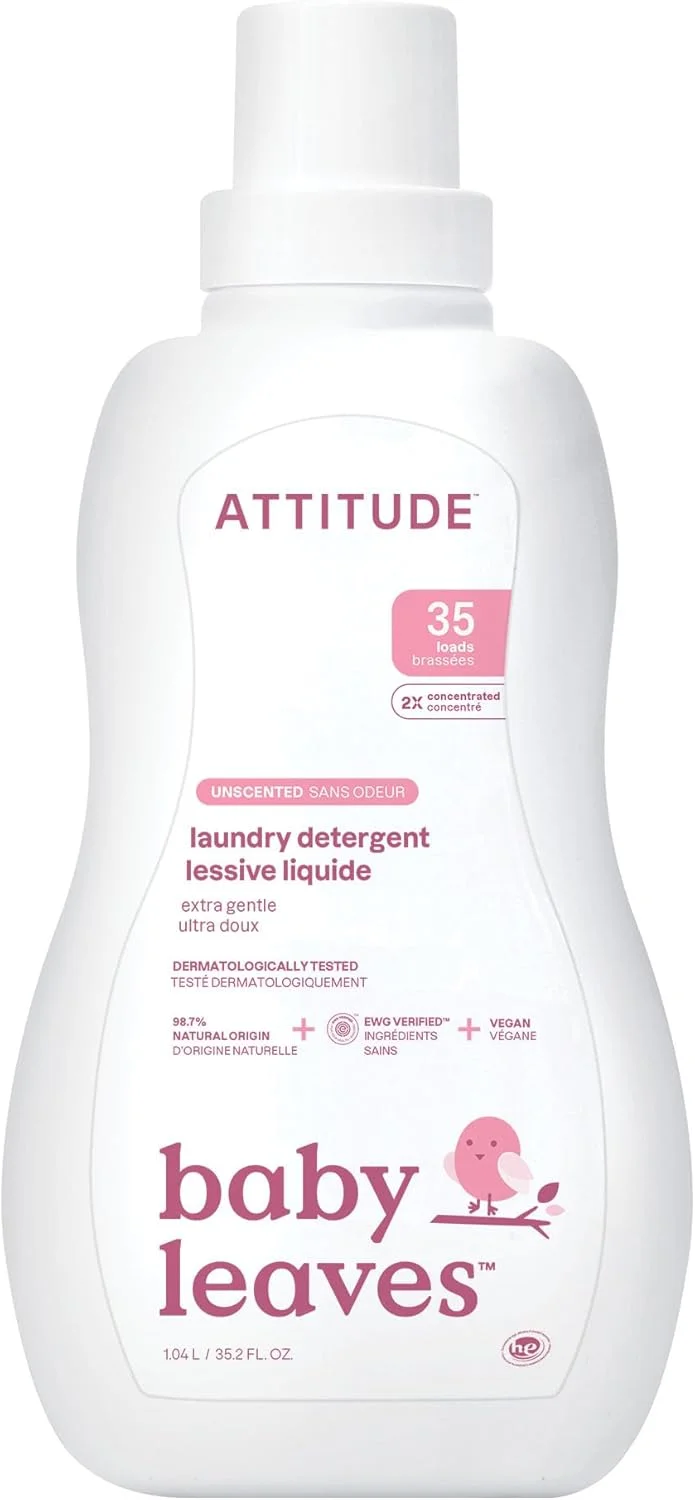 مایع لباسشویی کودک Attitude little ones، Nature+ Technology، فوق العاده ملایم، بدون عطر، 35 بار شستشو، 1.05 لیتر