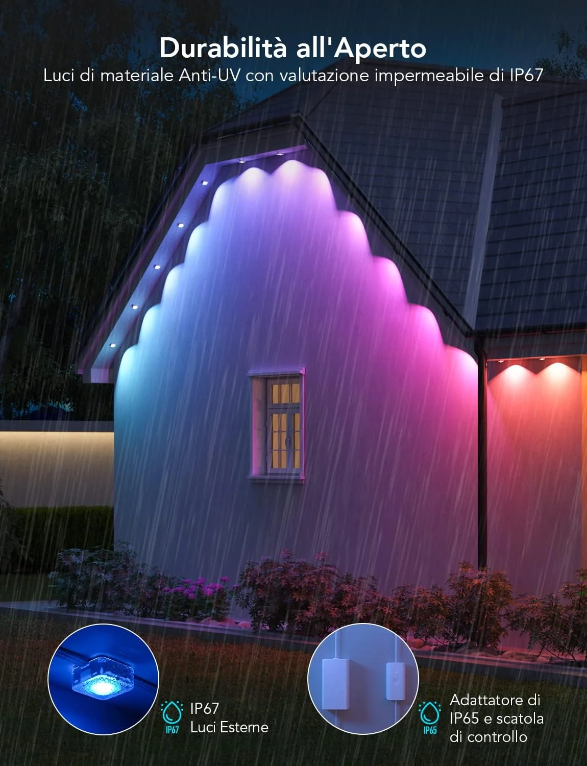 چراغ های بیرونی RGBIC Govee، چراغ های هوشمند بیرونی با 72 حالت صحنه، 15 متر با 72 چراغ LED ضد آب IP67 برای مهمانی ها و استفاده روزانه، کار با الکسا، دستیار گوگل چراغ های بیرونی RGBIC Govee، چراغ های هوشمند بیرونی با 72 حالت صحنه، 15 متر با 72 چراغ LED ضد آب IP67 برای مهمانی ها و استفاده روزانه، کار با الکسا، دستیار گوگل