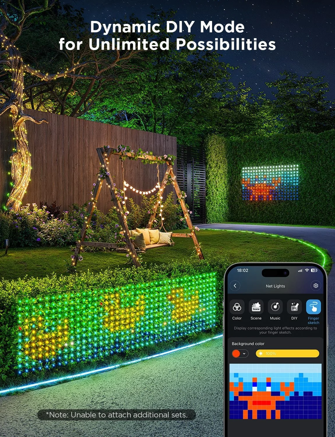 چراغ های توری بیرونی Govee، 2.8 × 9.4 فوت با RGBIC و عملکردهای DIY، 480 LED چراغ توری هوشمند با 64 حالت برای تزئین بوته و پاسیو، ضد آب IP67، سازگار با Alexa و Google Assistant، سیم سبز چراغ های توری بیرونی Govee، 2.8 × 9.4 فوت با RGBIC و عملکردهای DIY، 480 LED چراغ توری هوشمند با 64 حالت برای تزئین بوته و پاسیو، ضد آب IP67، سازگار با Alexa و Google Assistant، سیم سبز