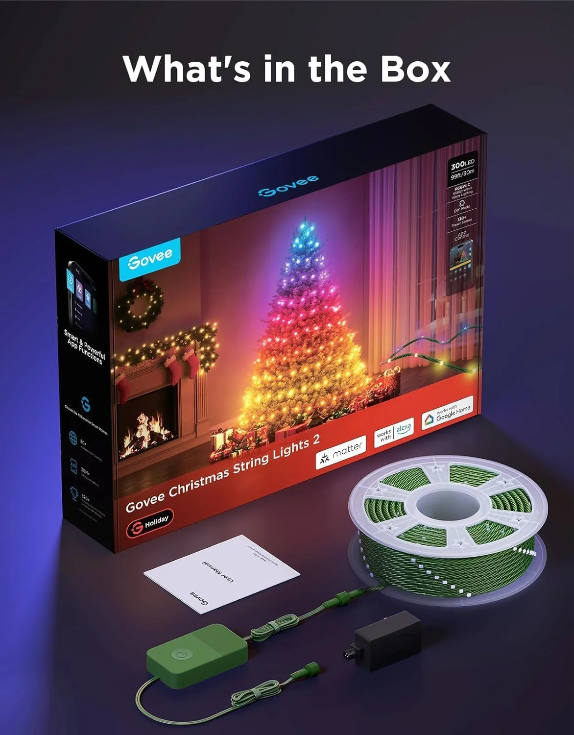چراغ های کریسمس Govee 2، ریسه چراغ های تعطیلات RGBWIC 99 فوت 300 LED با عملکرد نقشه برداری شکل، دکوراسیون LED هوشمند برای درخت سرپوشیده در فضای باز، بیش از 130 صحنه از پیش تعیین شده، کنترل صدا و برنامه، سیم سبز چراغ های کریسمس Govee 2، ریسه چراغ های تعطیلات RGBWIC 99 فوت 300 LED با عملکرد نقشه برداری شکل، دکوراسیون LED هوشمند برای درخت سرپوشیده در فضای باز، بیش از 130 صحنه از پیش تعیین شده، کنترل صدا و برنامه، سیم سبز