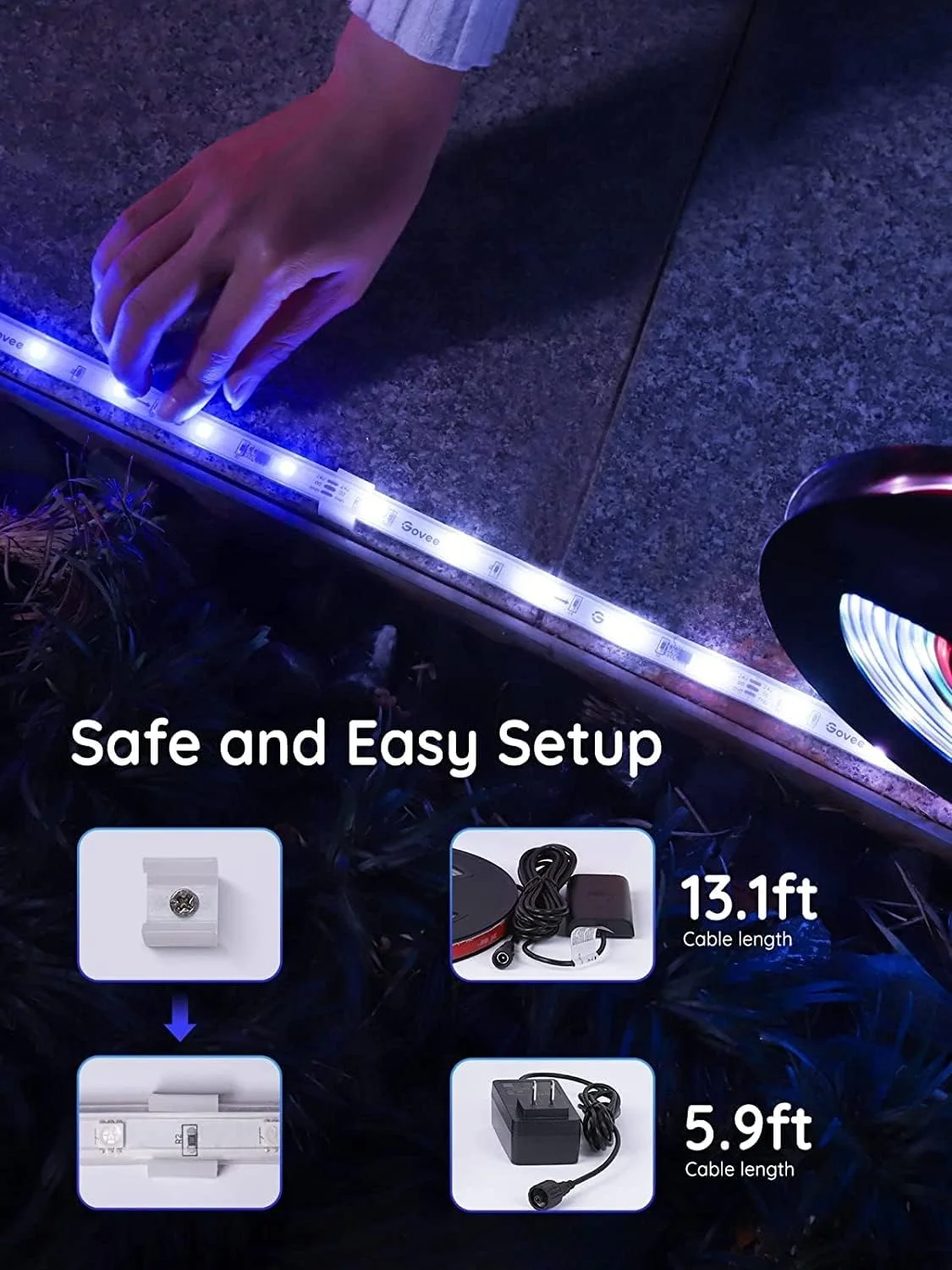 چراغ های نواری LED بیرونی Govee، چراغ های LED هوشمند بیرونی 10 متری، کنترل برنامه بلوتوث، چراغ های LED ضد آب IP65، چراغ های تغییر رنگ RGBIC برای تزئینات بیرونی، مهمانی، پاسیو، لبه بام چراغ های نواری LED بیرونی Govee، چراغ های LED هوشمند بیرونی 10 متری، کنترل برنامه بلوتوث، چراغ های LED ضد آب IP65، چراغ های تغییر رنگ RGBIC برای تزئینات بیرونی، مهمانی، پاسیو، لبه بام