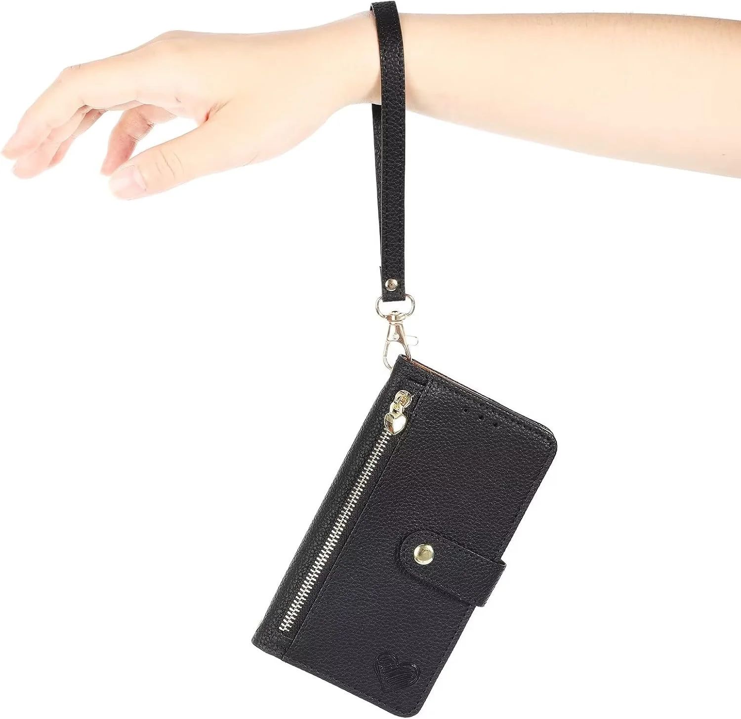 کیف پول زیپی Nadoli برای Google Pixel 7A، کیف چرمی PU با طرح قلب، دارای 7 جای کارت، پایه نگهدارنده، بند گردنی و محافظ مغناطیسی کیف پول زیپی Nadoli برای Google Pixel 7A، کیف چرمی PU با طرح قلب، دارای 7 جای کارت، پایه نگهدارنده، بند گردنی و محافظ مغناطیسی