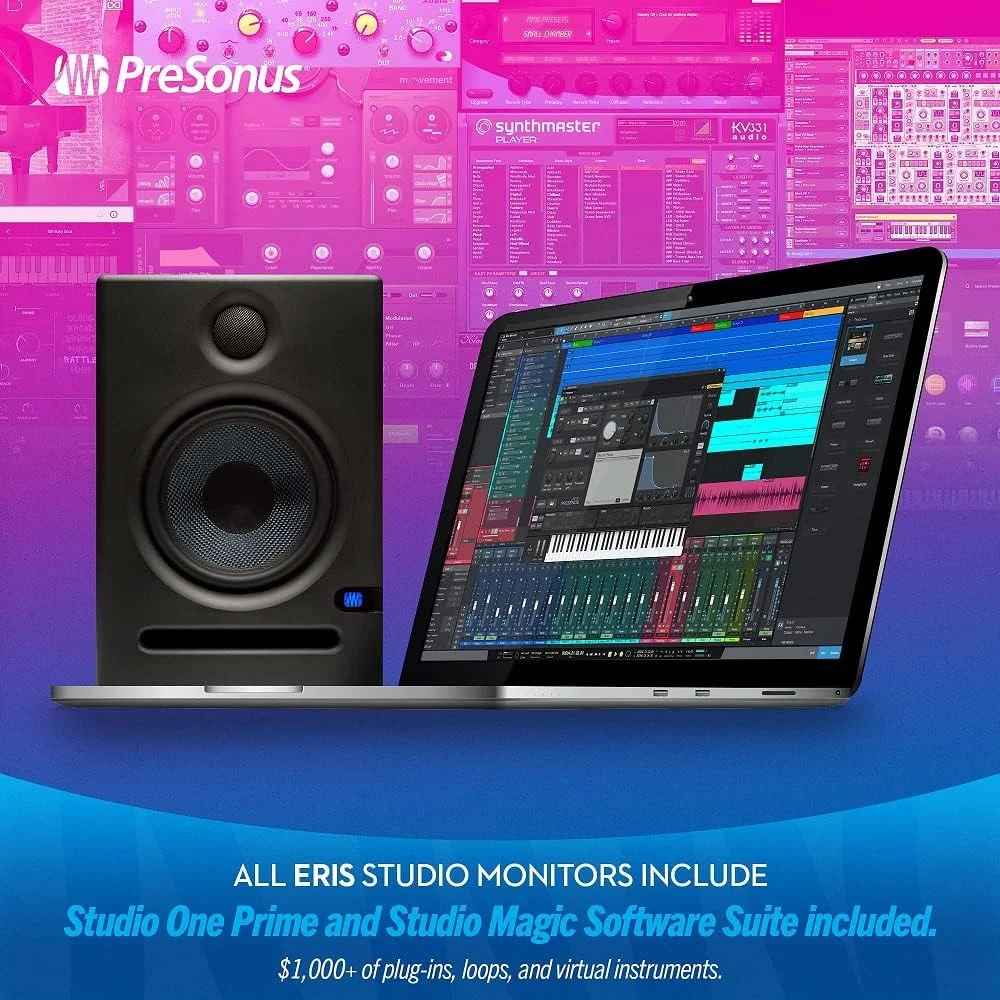 مانیتور استودیویی نزدیک میدان Presonus Eris E5 2-Way 5.25 اینچی (بازسازی شده)، XLR مانیتور استودیویی نزدیک میدان Presonus Eris E5 2-Way 5.25 اینچی (بازسازی شده)، XLR