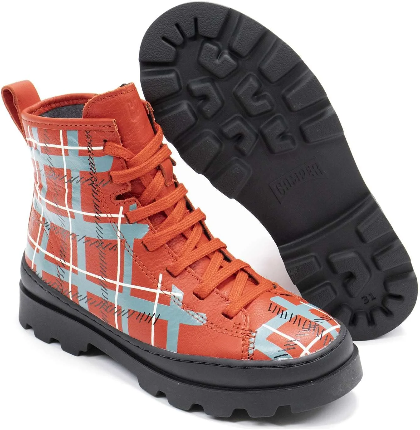 بوت چرمی دخترانه Camper مدل Brutus، قرمز سفید، سایز 13 کودکانه بوت چرمی دخترانه Camper مدل Brutus، قرمز سفید، سایز 13 کودکانه